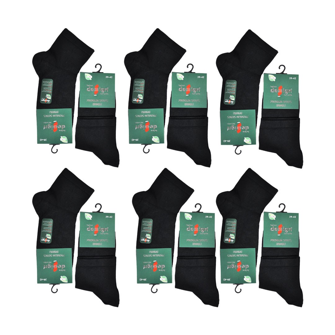 Bambu Yarım Konç Erkek Çorabı -  39-42 / 43-46 Numara %70 Bambu 12 Çift