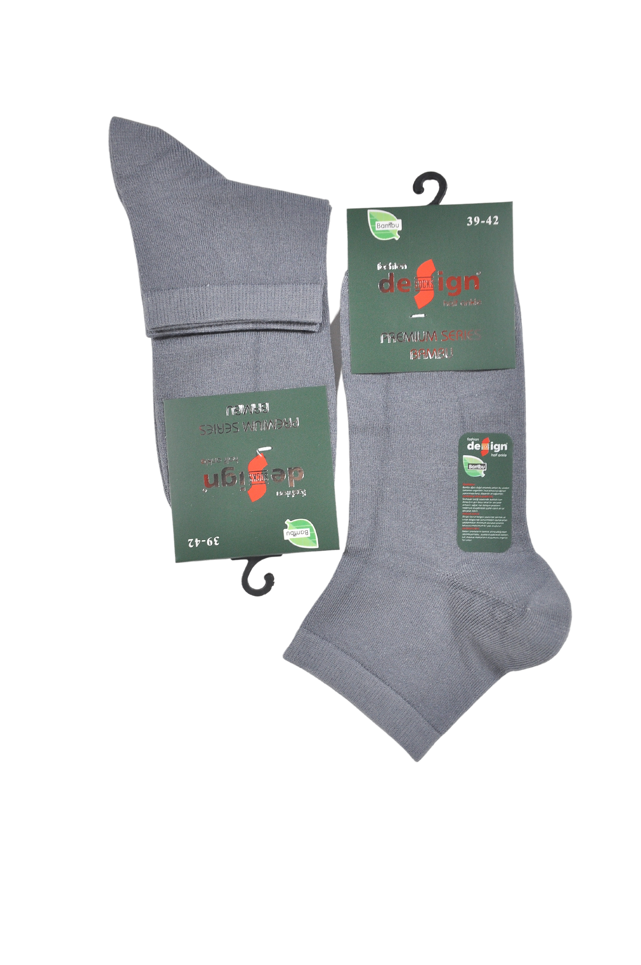 Bambu Yarım Konç Erkek Çorabı -  39-42 / 43-46 Numara %70 Bambu 12 Çift