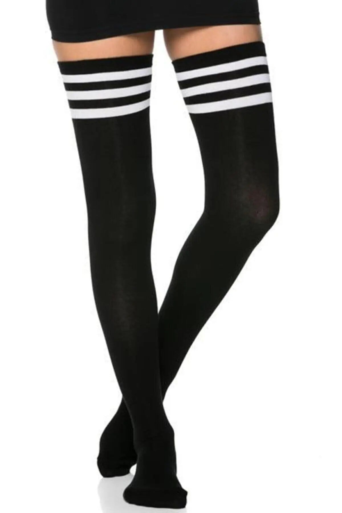 Diz Üstü Kadın Çorabı 3 Çem Beyaz - 36-40 Numara - %70 Pamuk | Design Socks