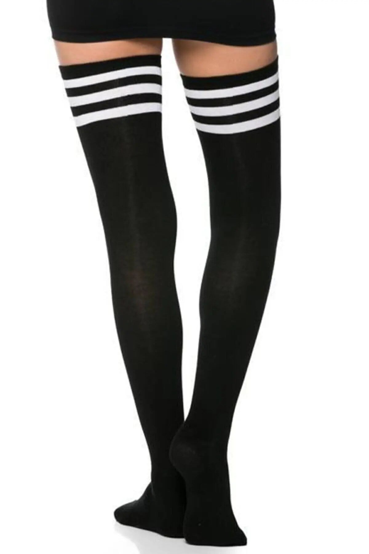 Diz Üstü Kadın Çorabı 3 Çem Beyaz - 36-40 Numara - %70 Pamuk | Design Socks
