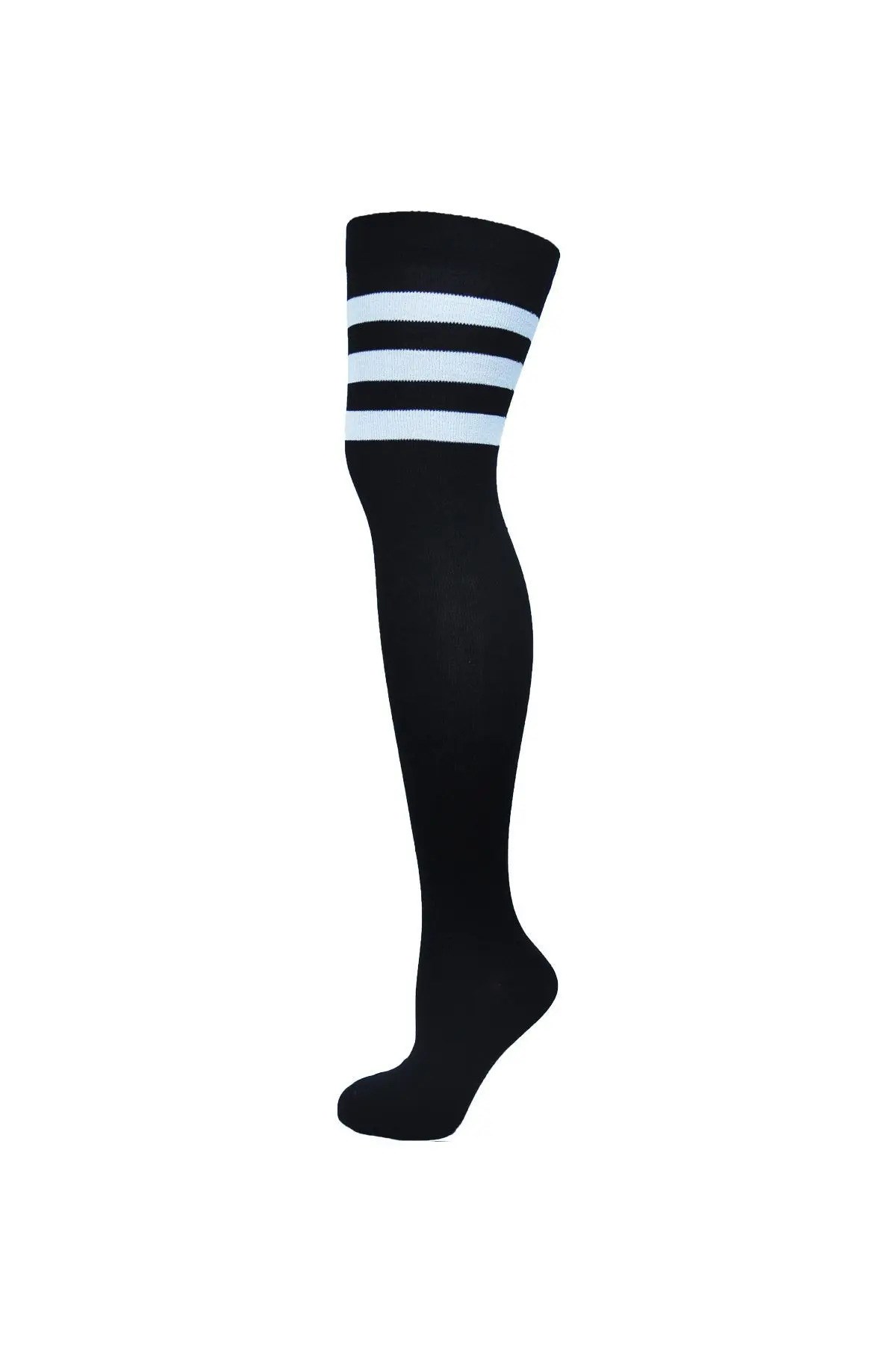Diz Üstü Kadın Çorabı 3 Çem Beyaz - 36-40 Numara - %70 Pamuk | Design Socks