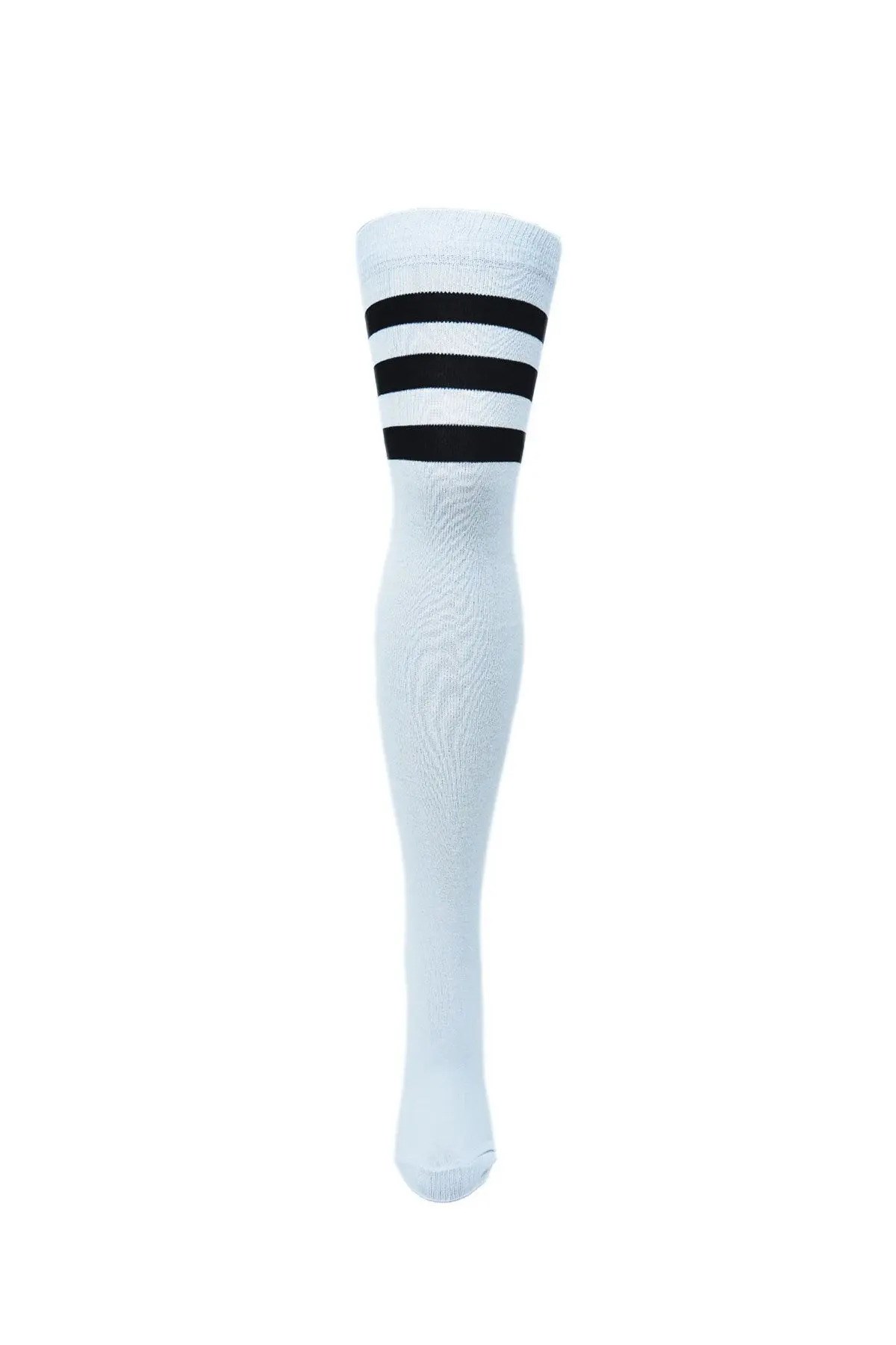 Diz Üstü Kadın Çorabı 3 Çember Siyah - 36-40 Numara - %70 Pamuk | Design Socks
