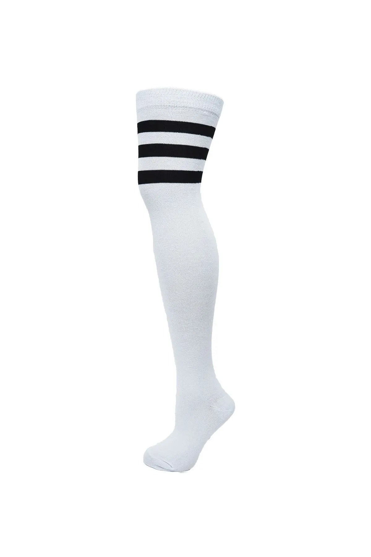 Diz Üstü Kadın Çorabı 3 Çember Siyah - 36-40 Numara - %70 Pamuk | Design Socks