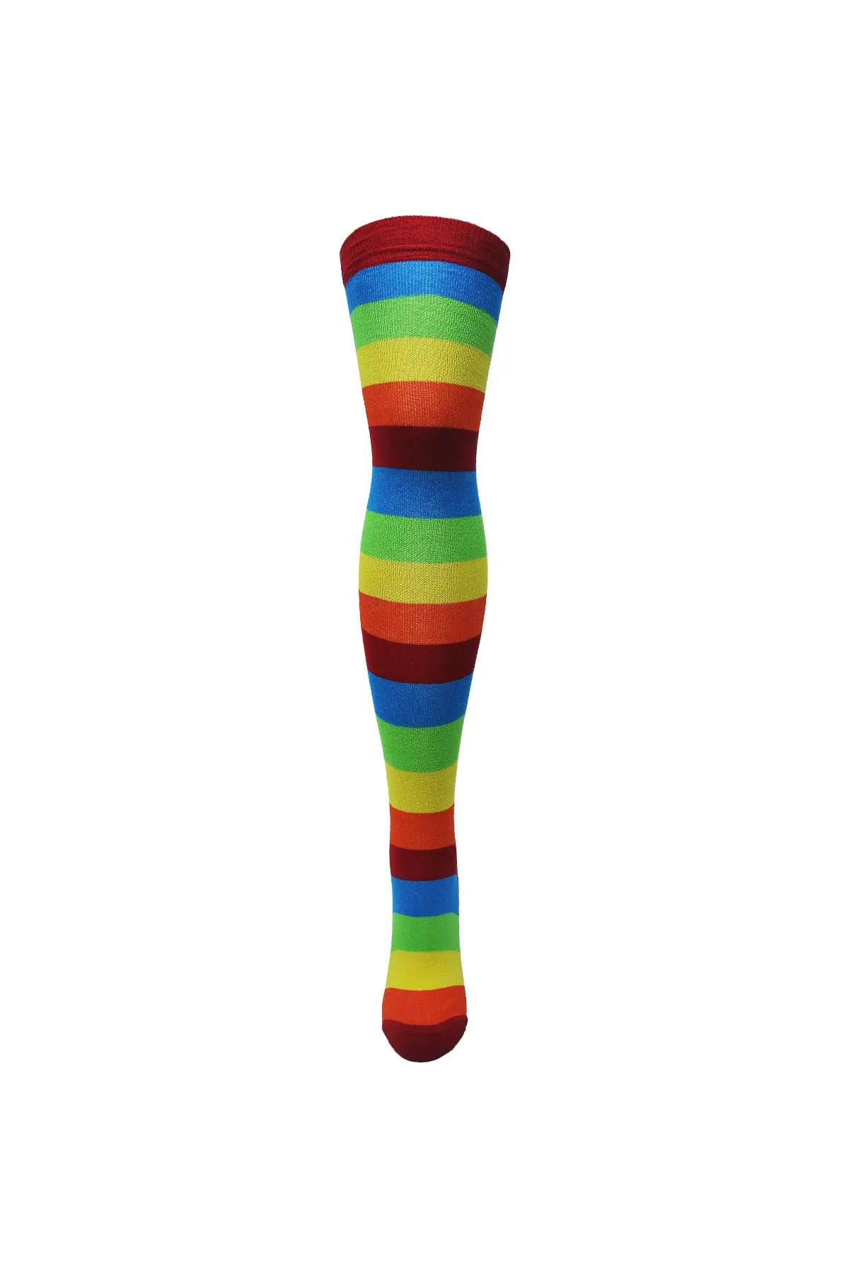 Diz Üstü Kadın Çorabı Çem-2 Kalın Gökkuşağı - 36-40 Numara - %70 Pamuk | Design Socks