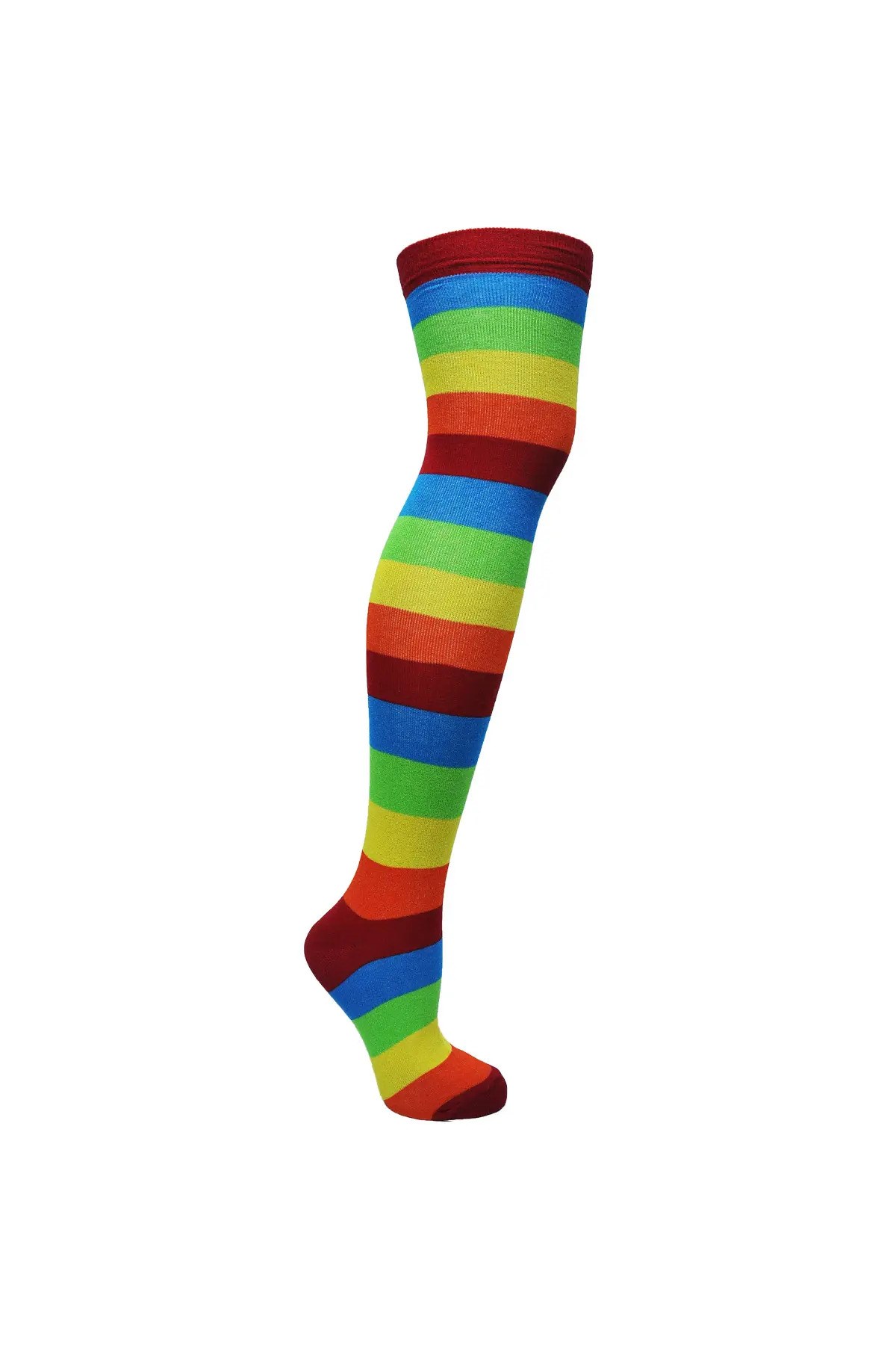 Diz Üstü Kadın Çorabı Çem-2 Kalın Gökkuşağı - 36-40 Numara - %70 Pamuk | Design Socks
