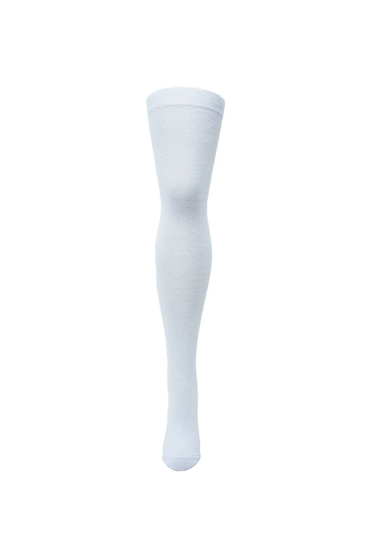 Diz Üstü Kadın Çorabı Düz Beyaz - 36-40 Numara - %70 Pamuk | Design Socks
