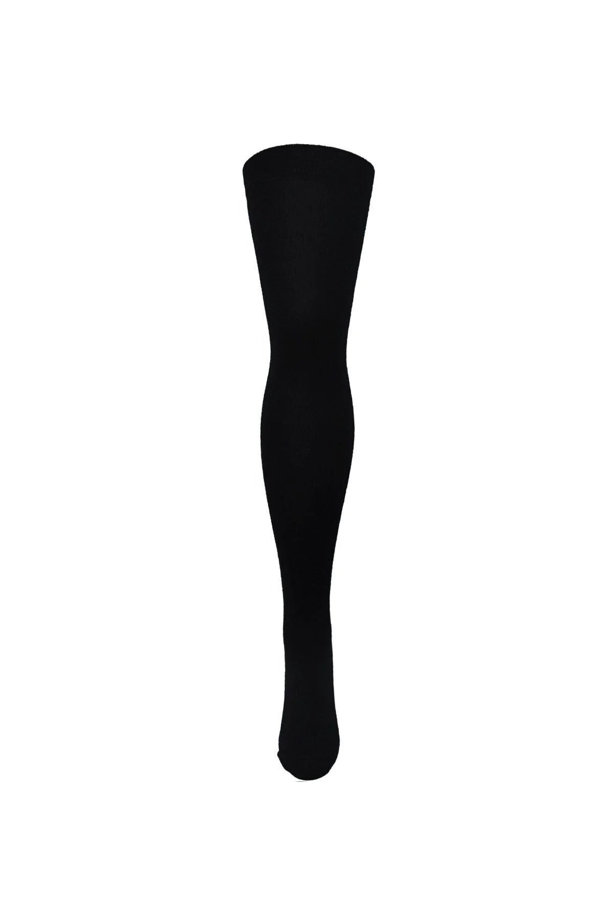 Diz Üstü Kadın Çorabı Düz Siyah - 36-40 Numara - %70 Pamuk | Design Socks