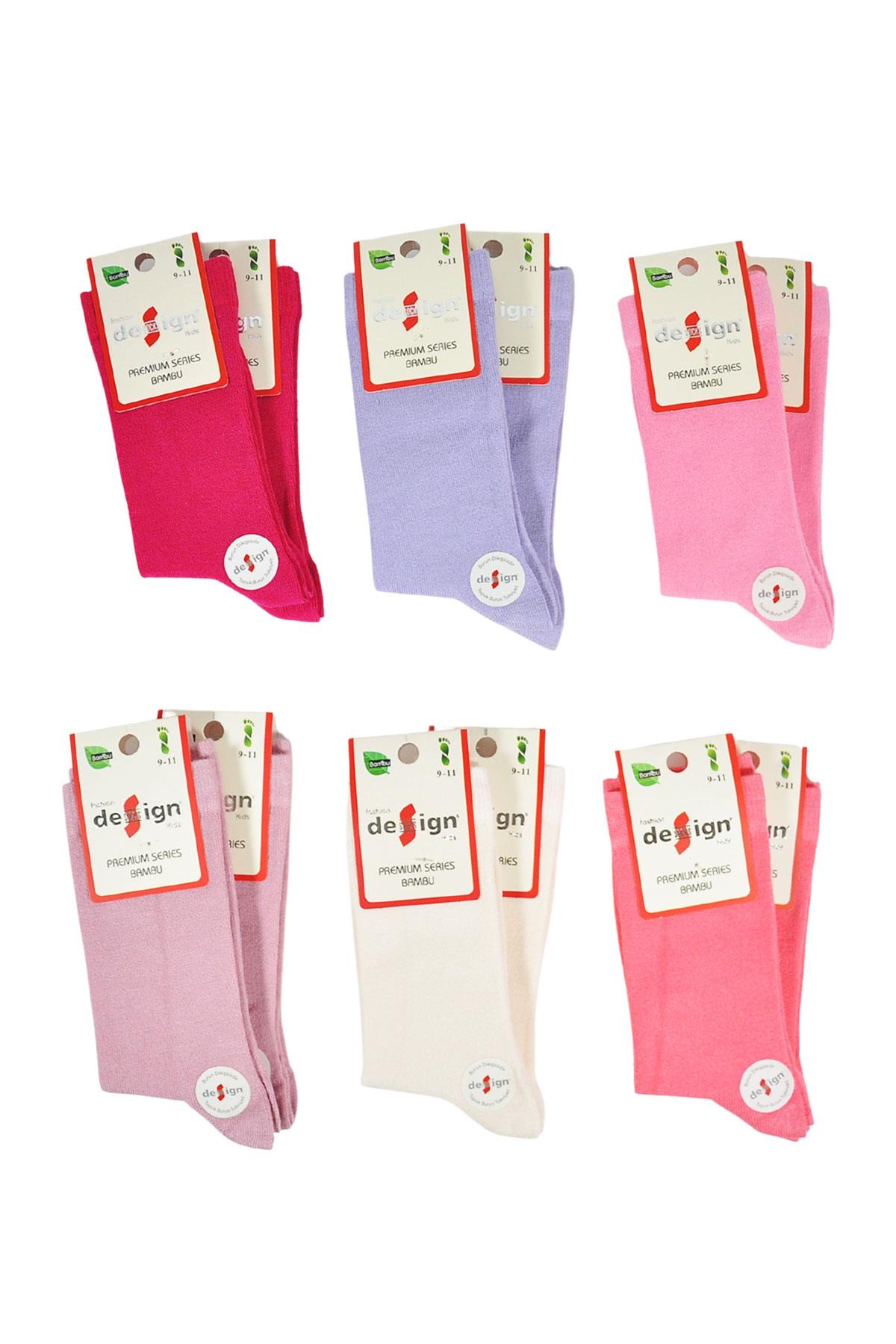 Doğal Bambu İçerikli Çocuk Soket Çorabı - Asorti- 1-12 Yaş - %70 Bambu | Design Socks