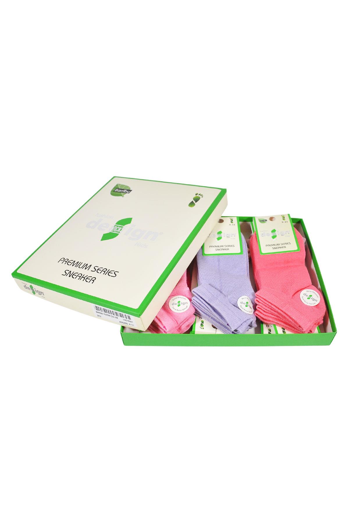 Düz Bambu Patik Çocuk Çorabı - Asorti - 1-12 Yaş - %70 Bambu | Design Socks