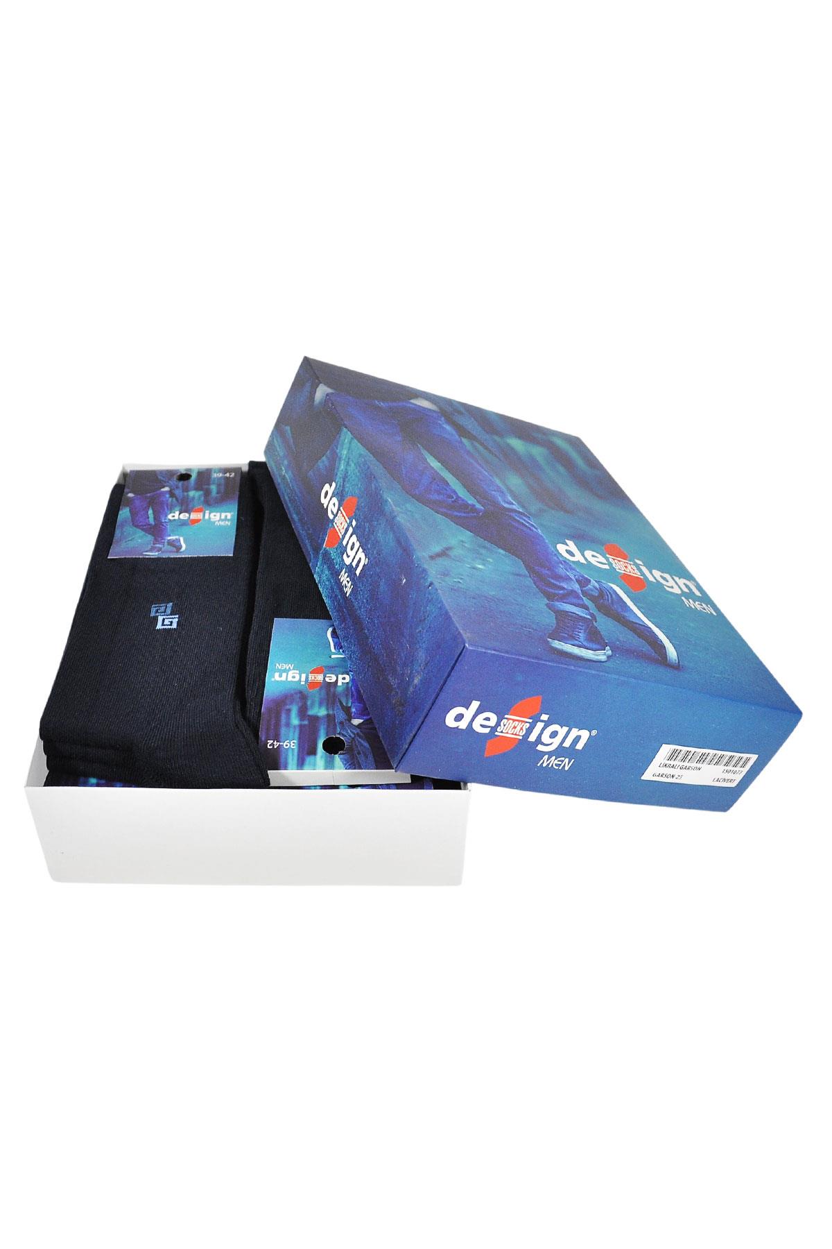 Girdap Desenli Soket Erkek Çorabı - 39-42 / 43-46 Numara - %80 Pamuk - Lacivert | Design Socks