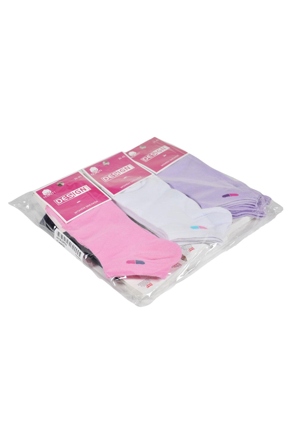 Kapsül Desenli Patik Kadın Çorabı - Asorti - 36-40 Numara - %70 Pamuk | Design Socks