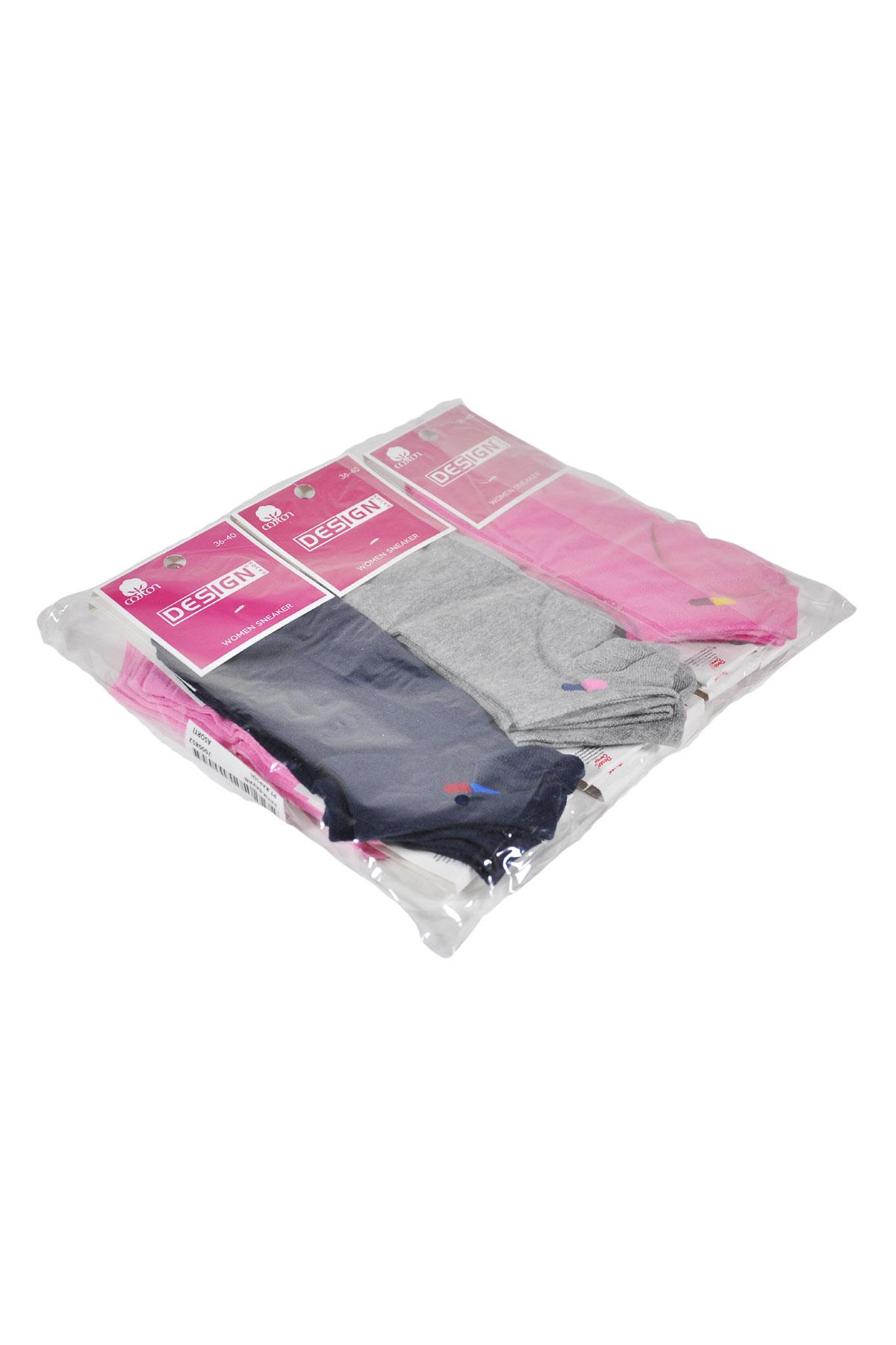 Kapsül Desenli Patik Kadın Çorabı - Asorti - 36-40 Numara - %70 Pamuk | Design Socks