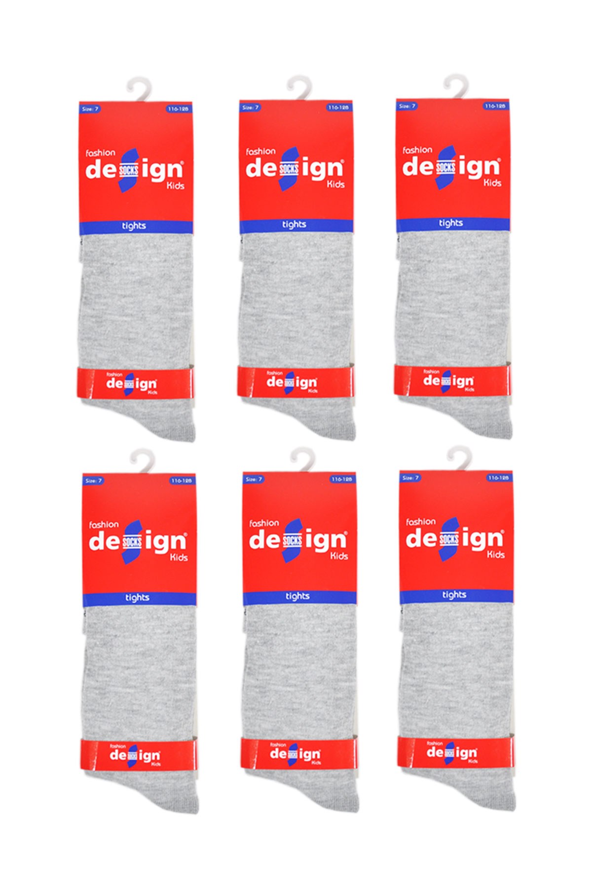 Külotlu Çocuk Çorabı Düz Gri Renk %80 Pamuklu |  Design Socks