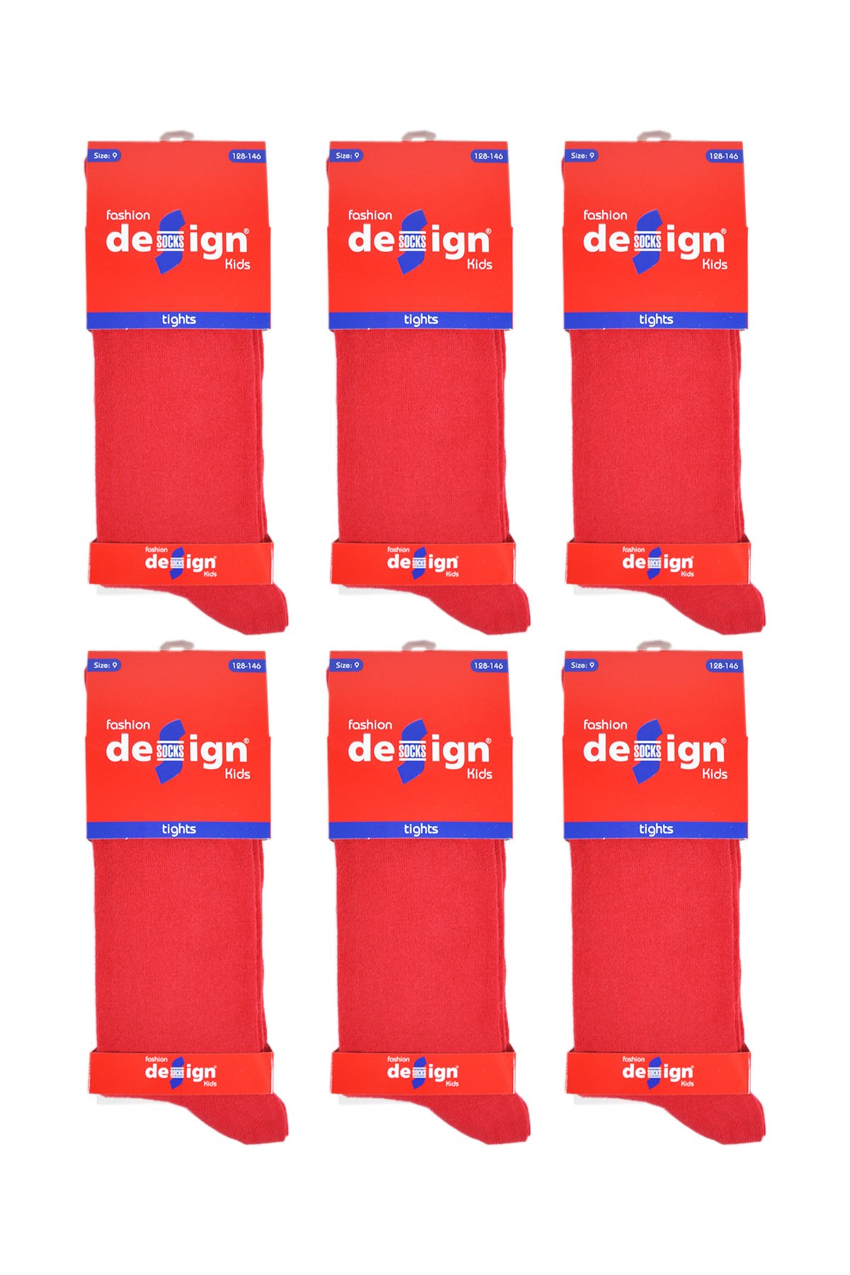 Külotlu Çocuk Çorabı Düz Kırmızı Renk %80 Pamuklu |  Design Socks