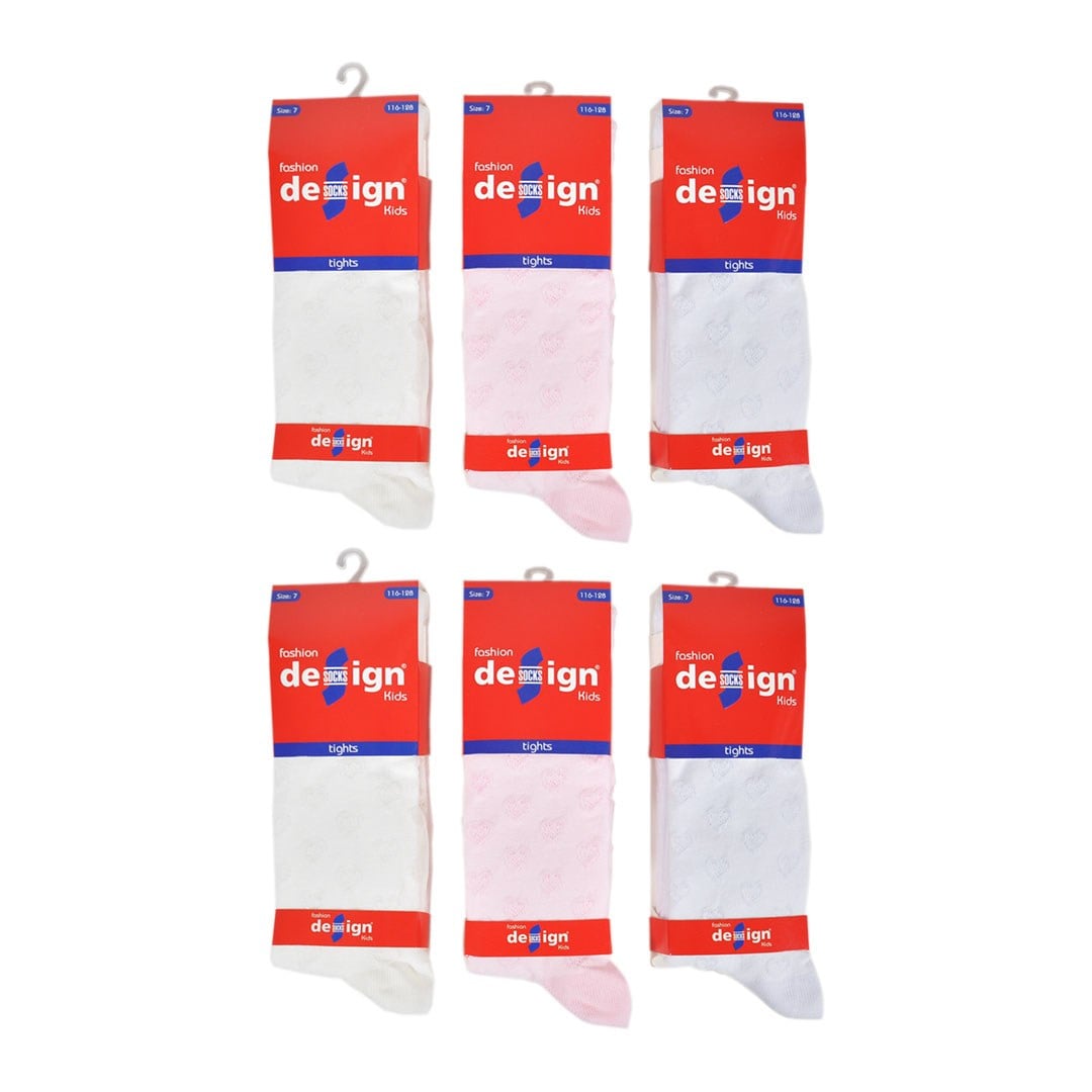 Külotlu Çocuk Çorabı Kabartma Kalp  Desenli %80 Pamuklu |  Design Socks