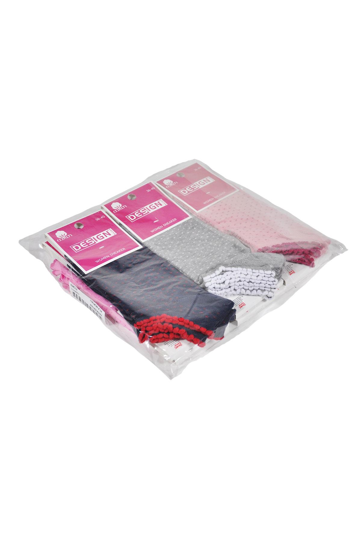 Puan Nokta Desenli Patik Kadın Çorabı - Asorti - 36-40 Numara - %70 Pamuk | Design Socks