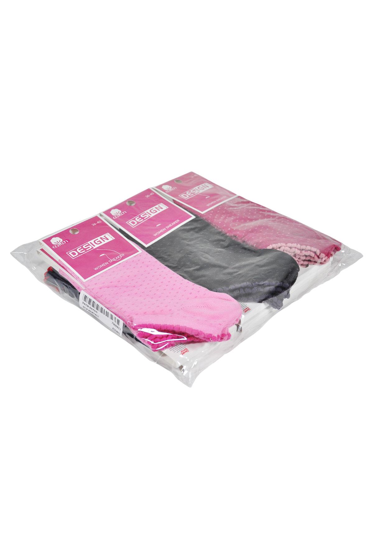 Puan Nokta Desenli Patik Kadın Çorabı - Asorti - 36-40 Numara - %70 Pamuk | Design Socks