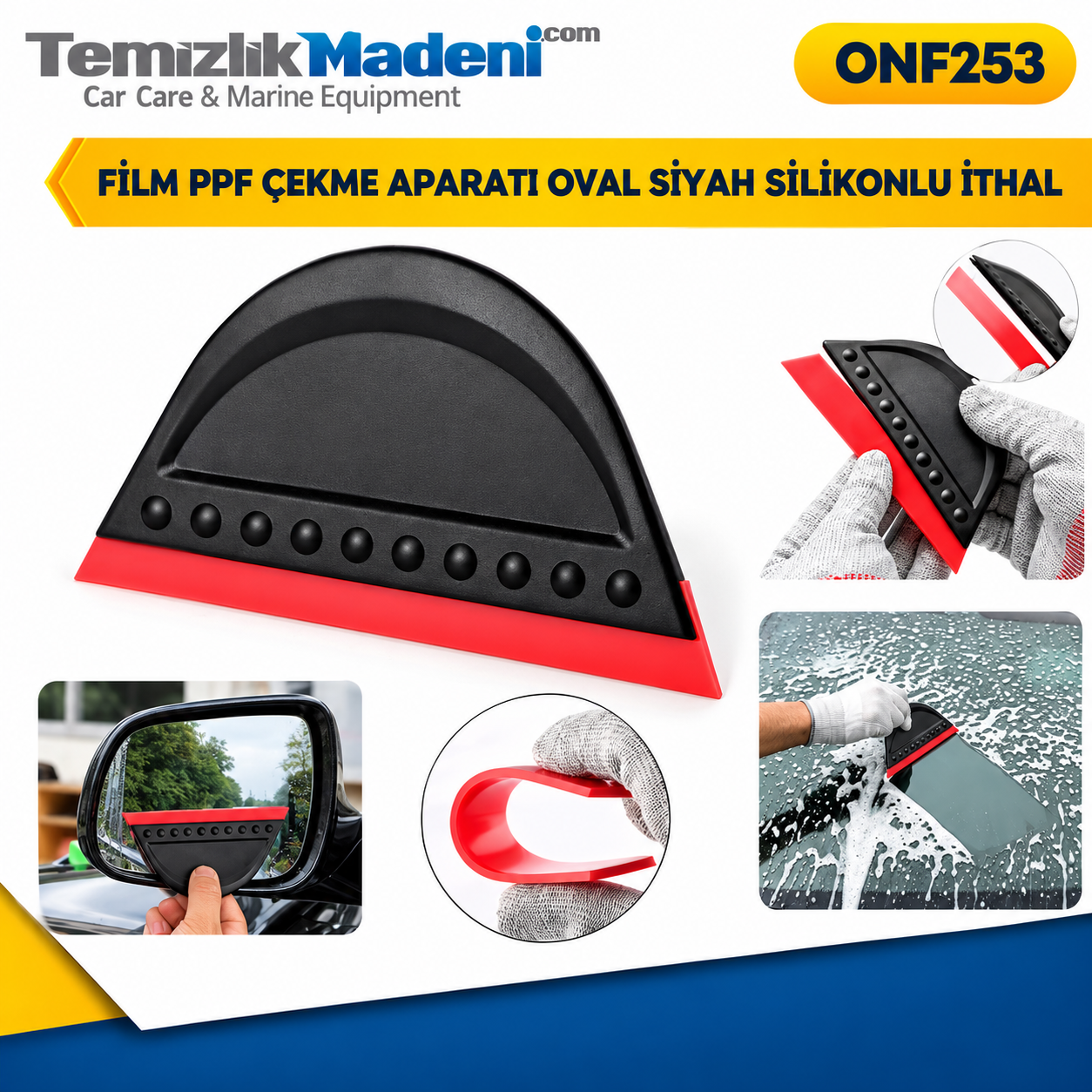 FİLM PPF ÇEKME APARATI OVAL SİYAH SİLİKONLU İTHAL