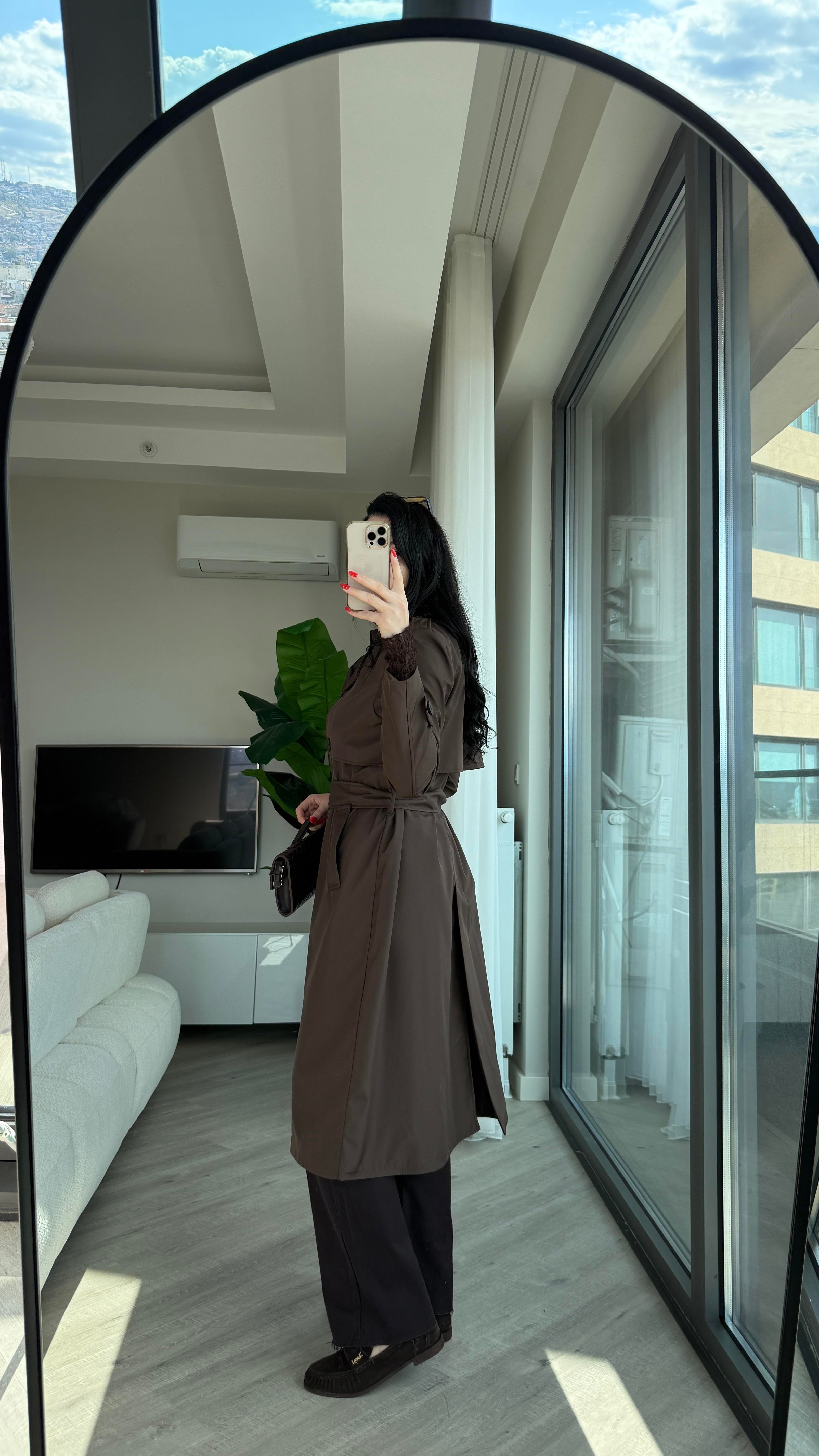 Acı Kahve Zr Model Premium Trençkot