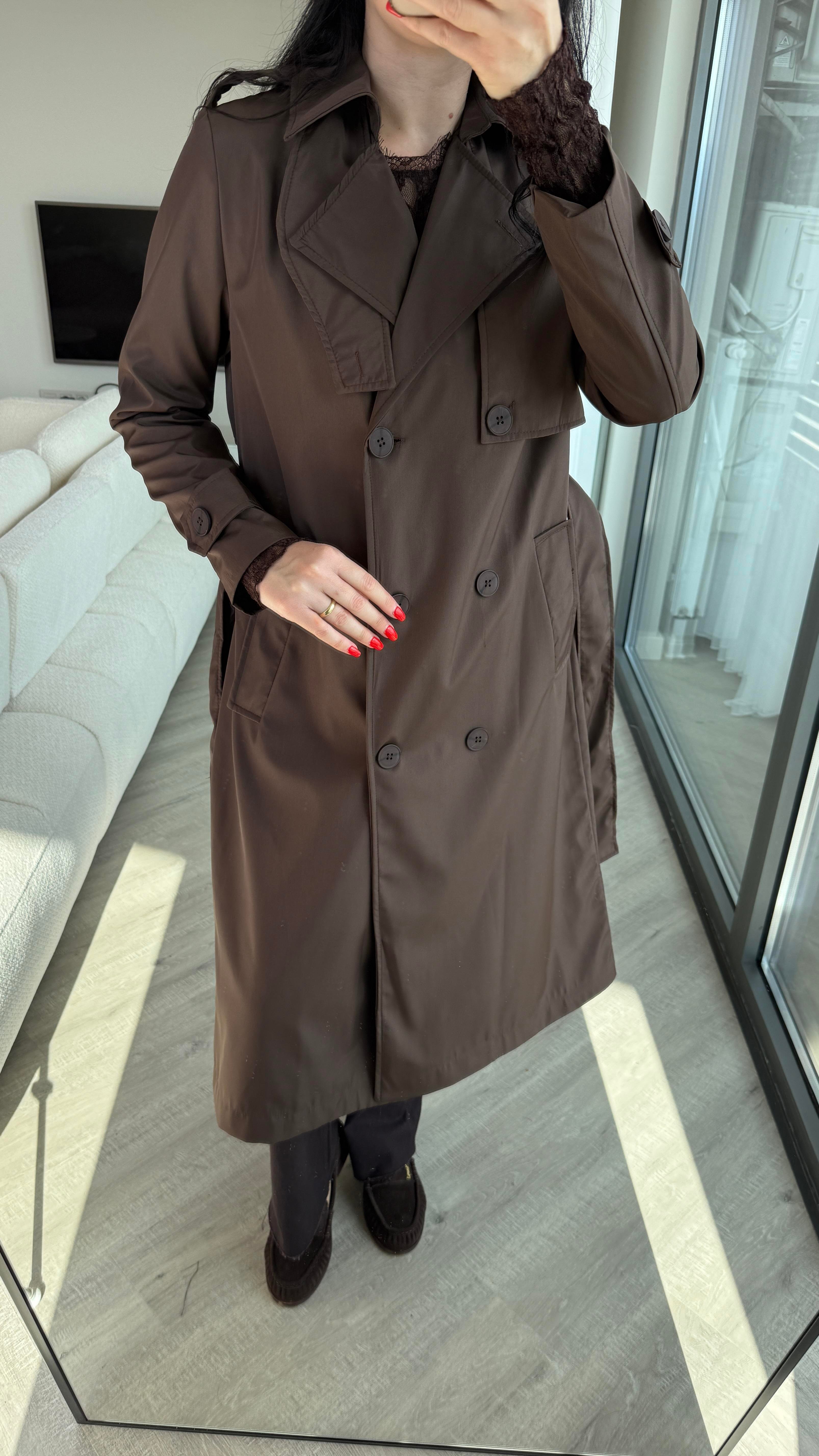 Acı Kahve Zr Model Premium Trençkot