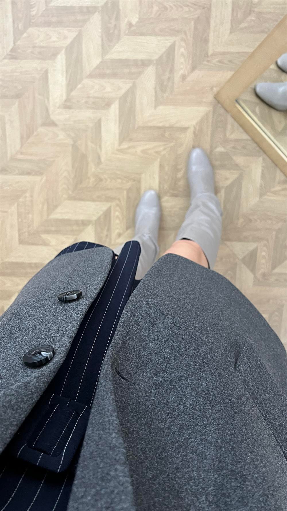 Antrasit Kaşe Oversize Ceket