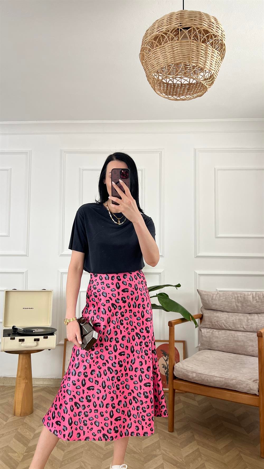 Antrasit Pembe Dokulu Tshirt