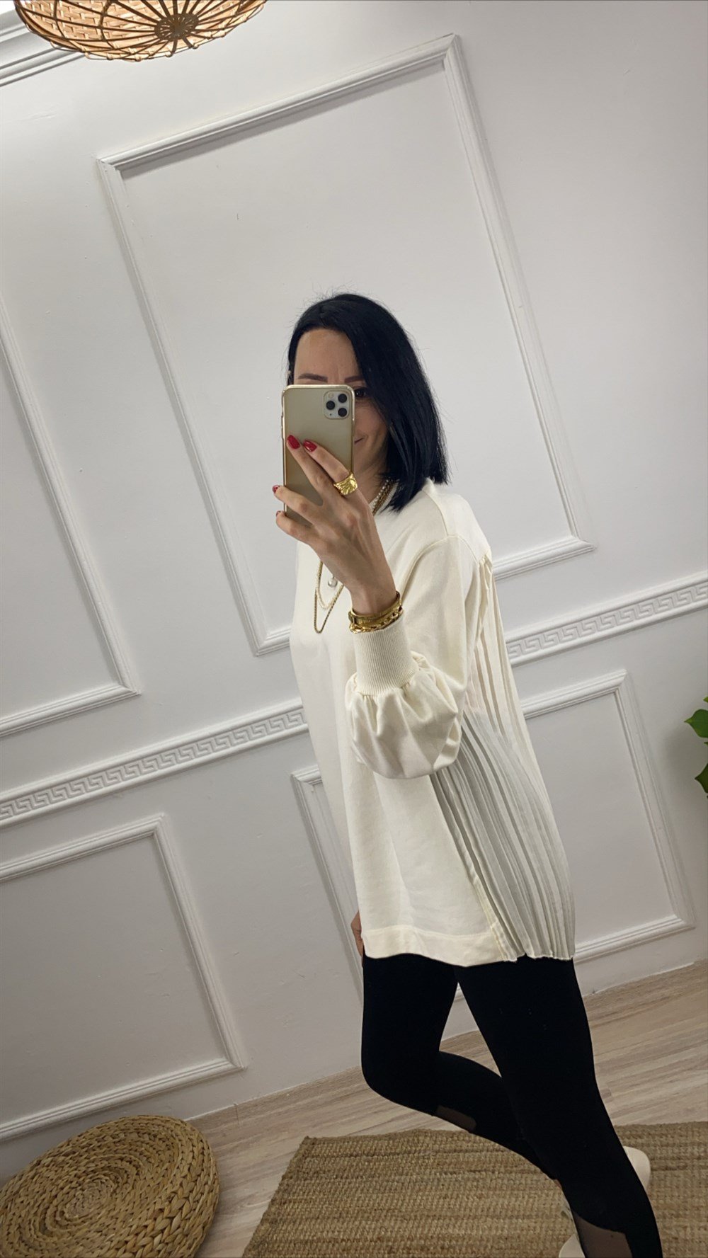 Arkası Pileli Tunik Sweat 