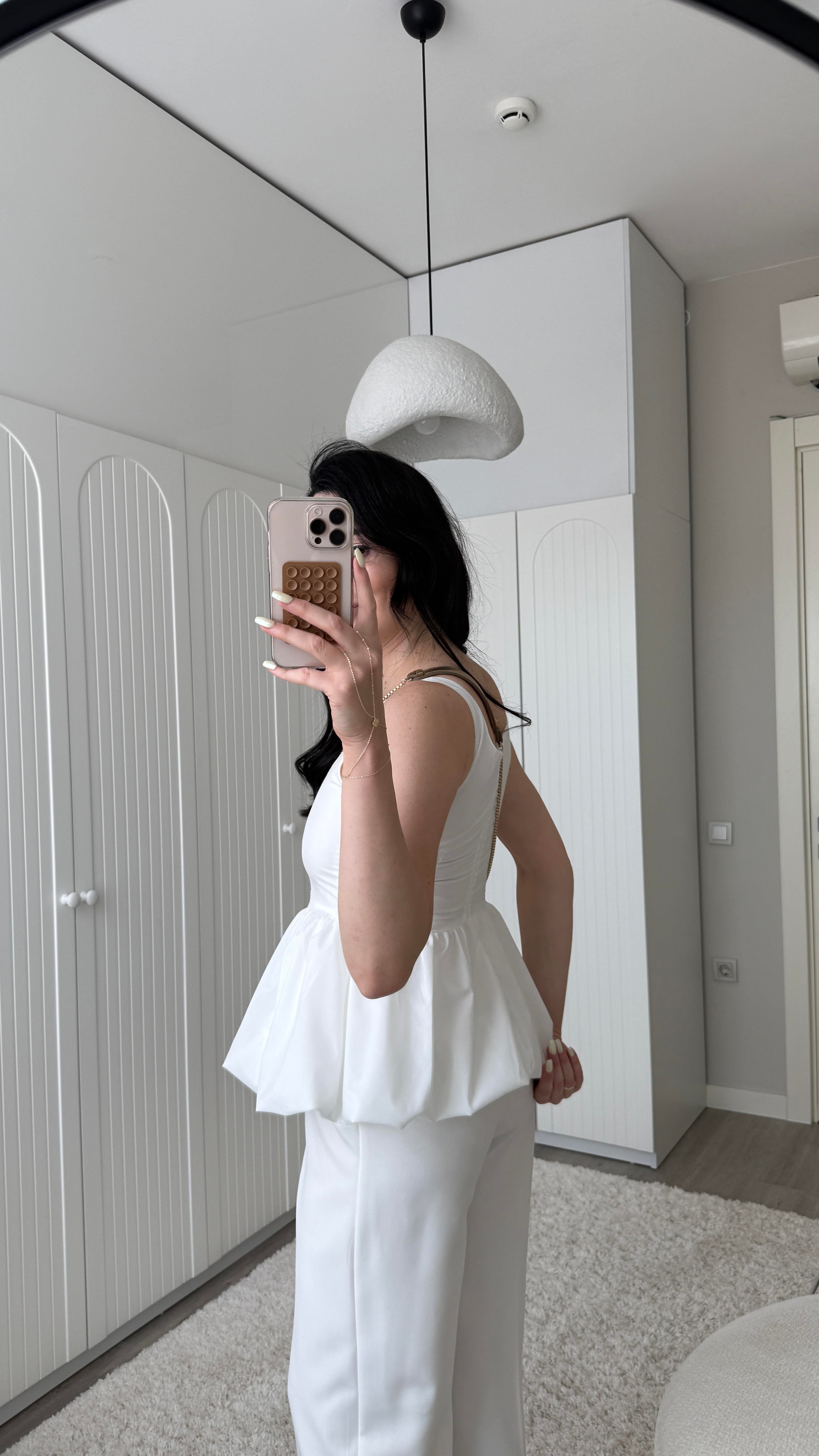 Beyaz Volanlı Prenses Bluz