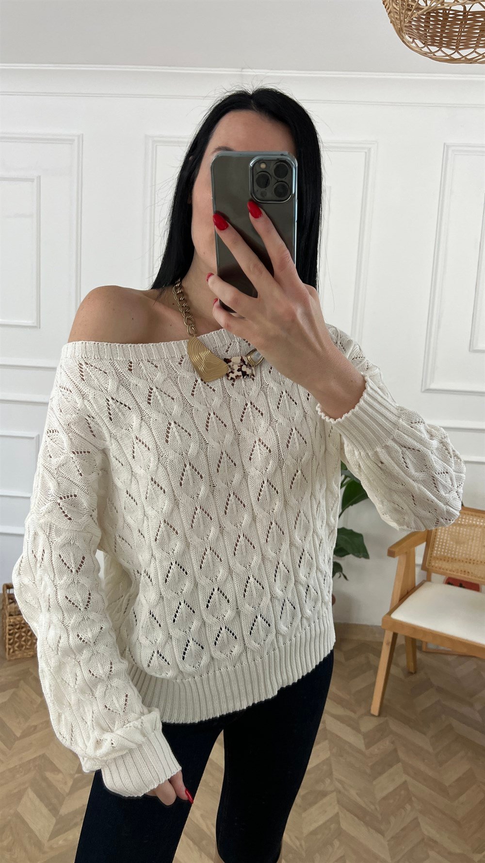 Ekru Merserize Triko