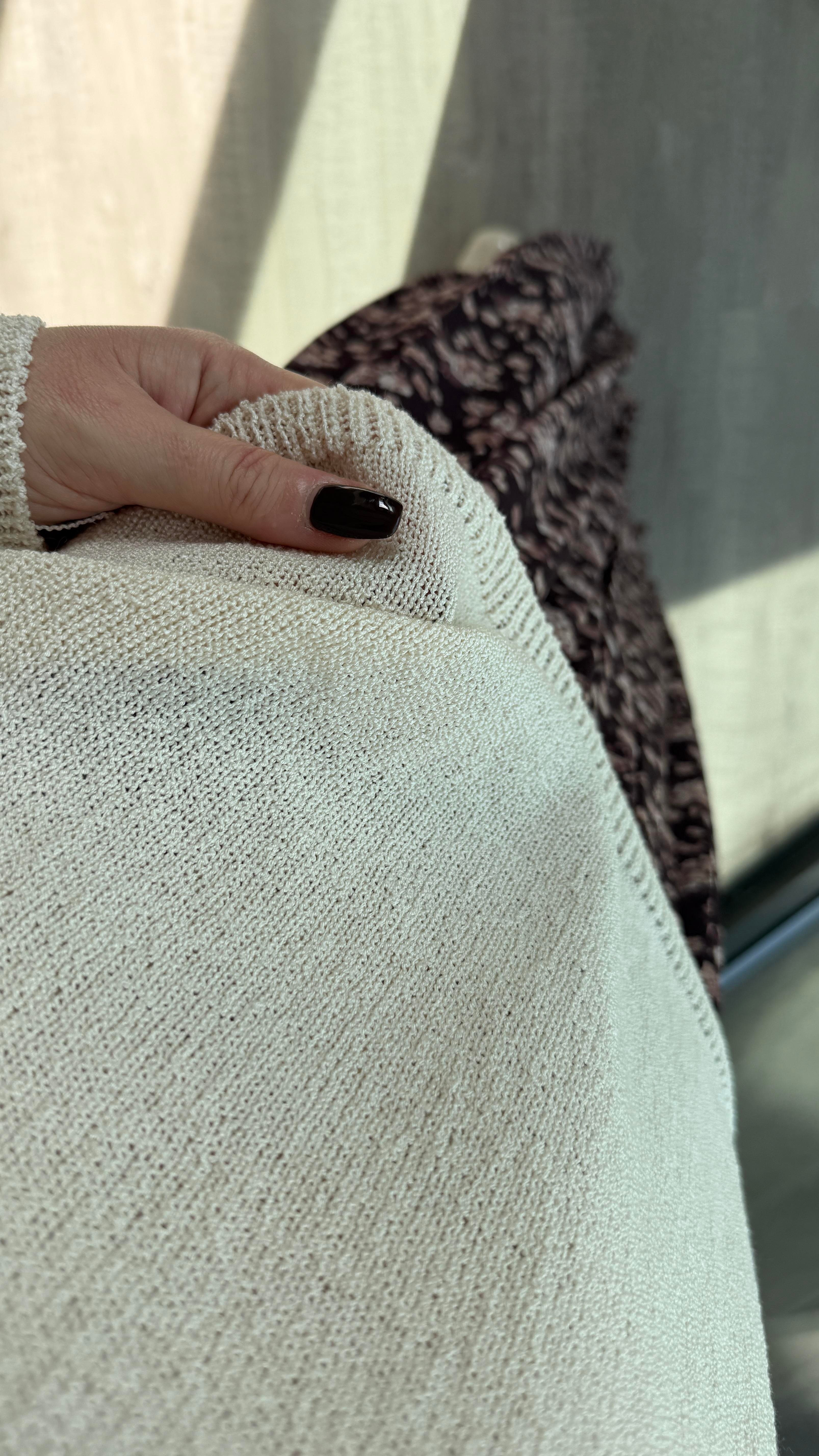 Ekru Merserize Triko