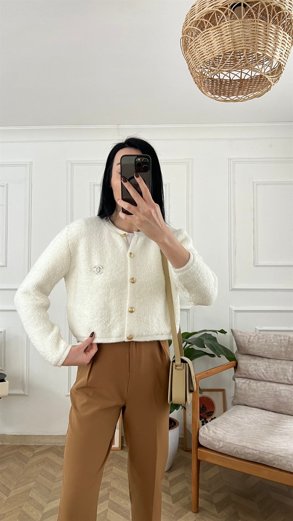 Ekru Teddy Hırka