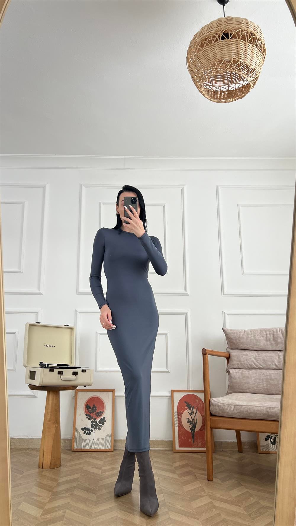 Füme Full Likralı Elbise