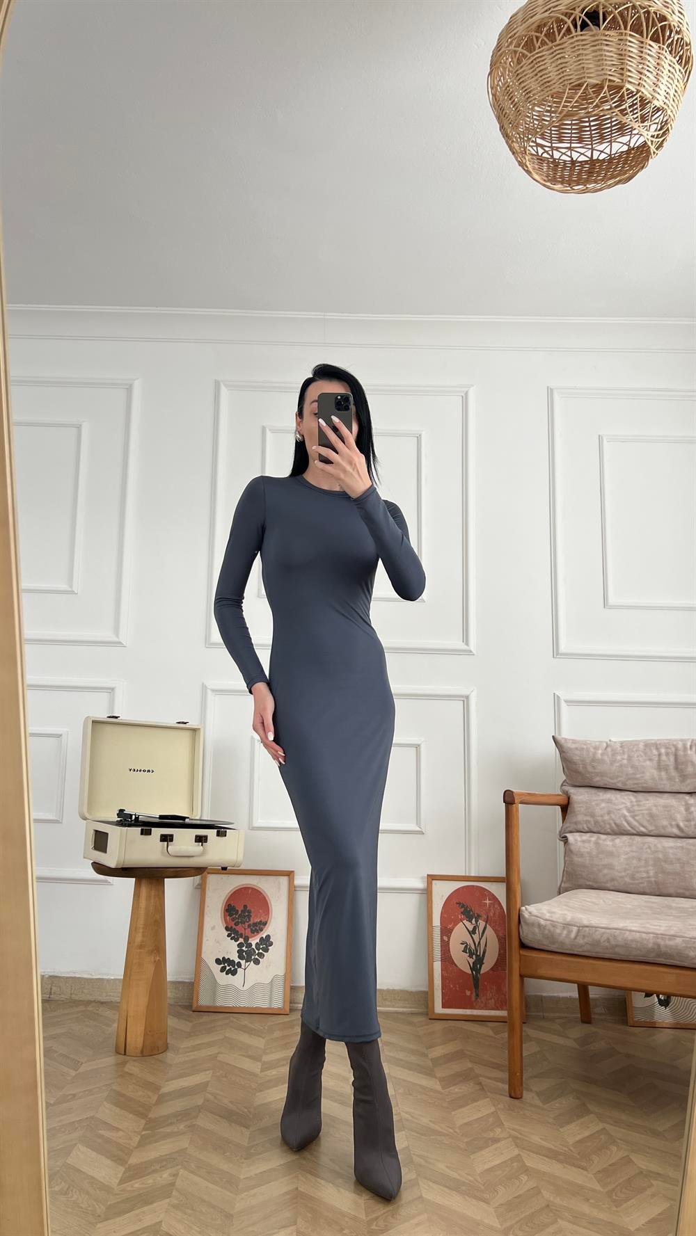 Füme Full Likralı Elbise