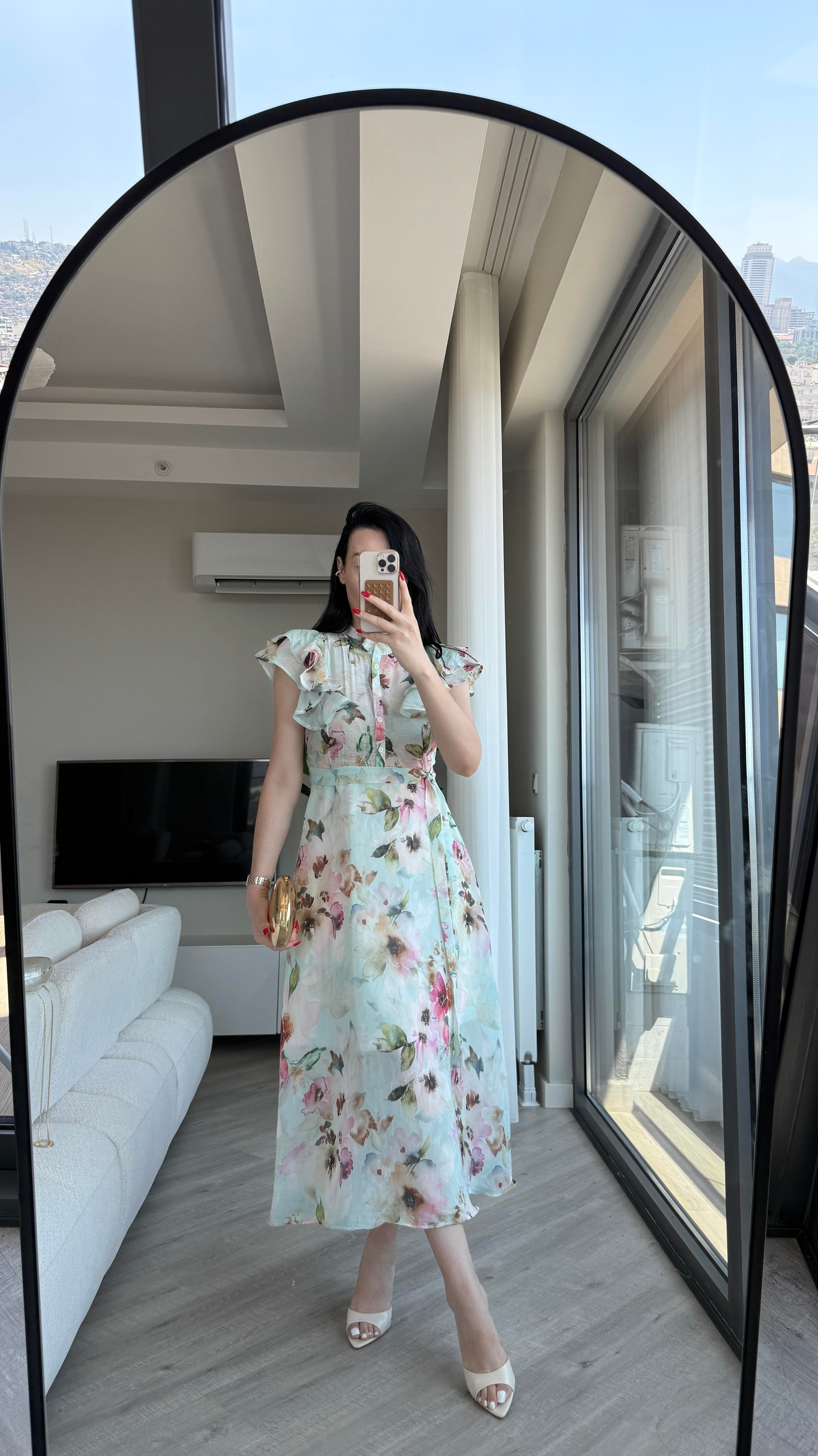 Mavi Pembe MARİTSA Elbise