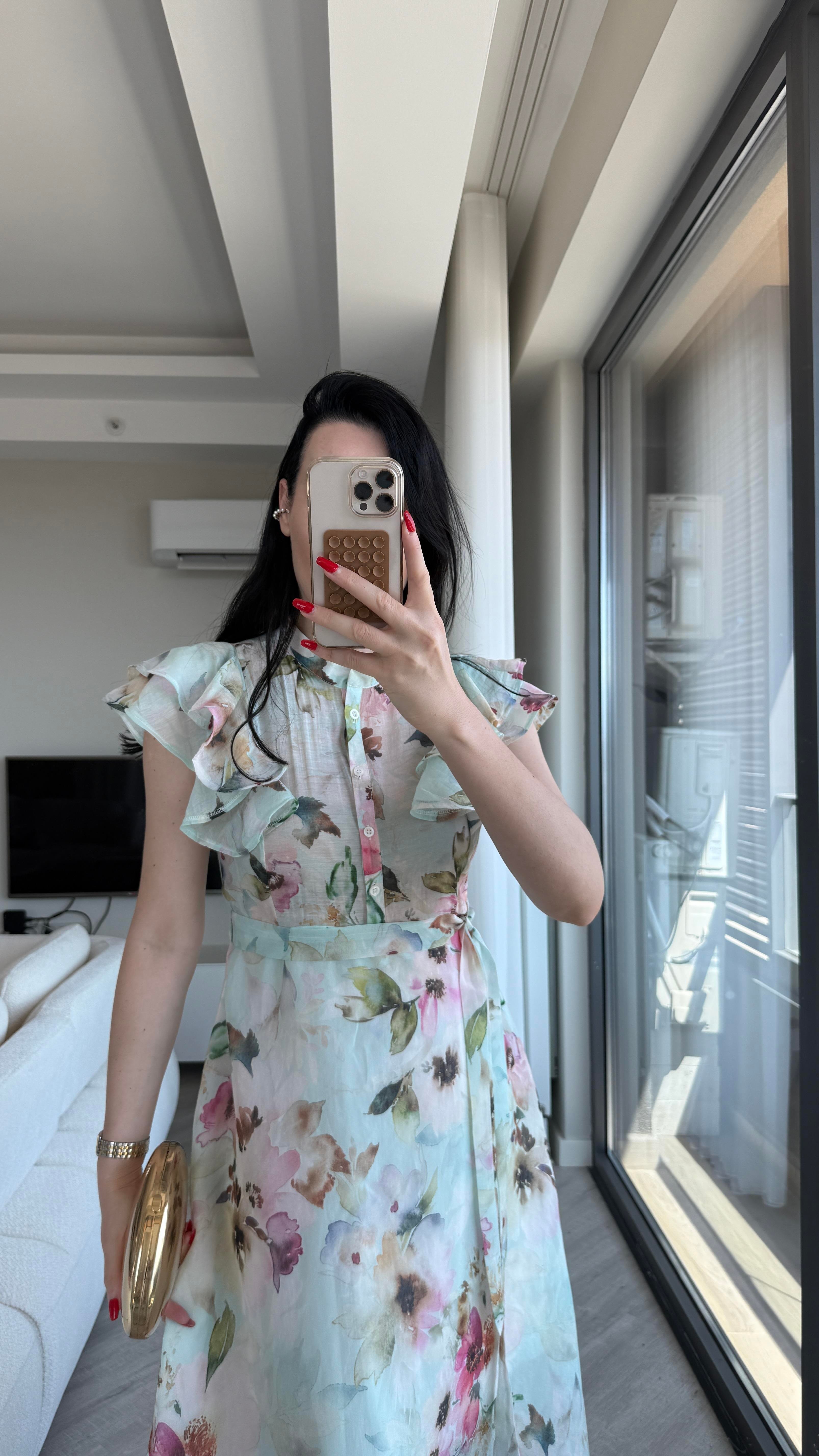 Mavi Pembe MARİTSA Elbise