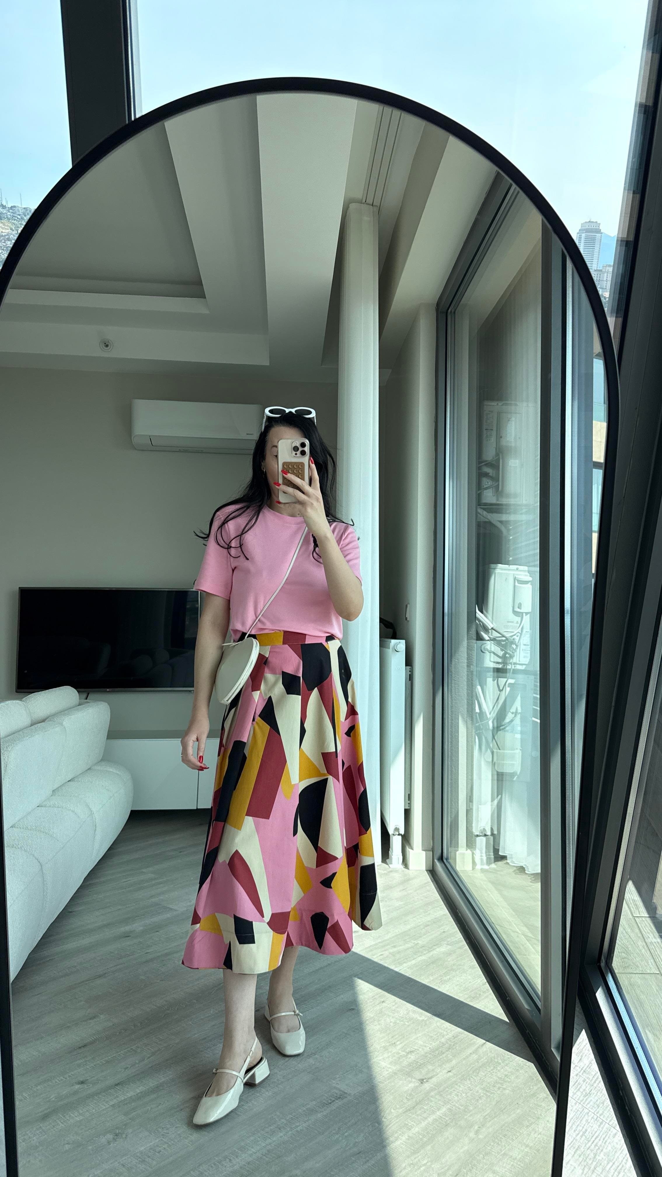 Pembe Bisiklet Yaka Massi Tshirt
