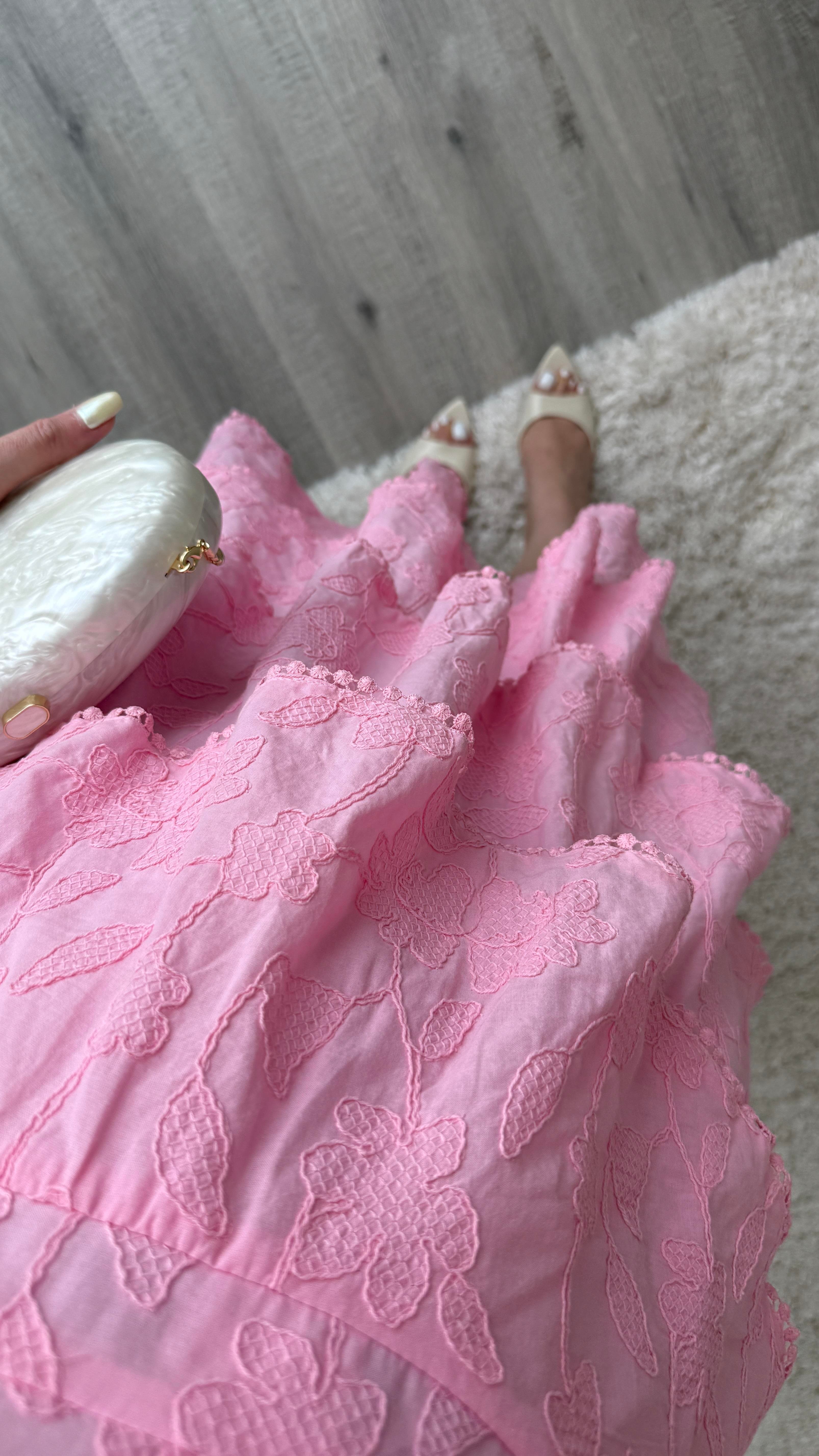 Pembe Kat Kat Luna Elbise
