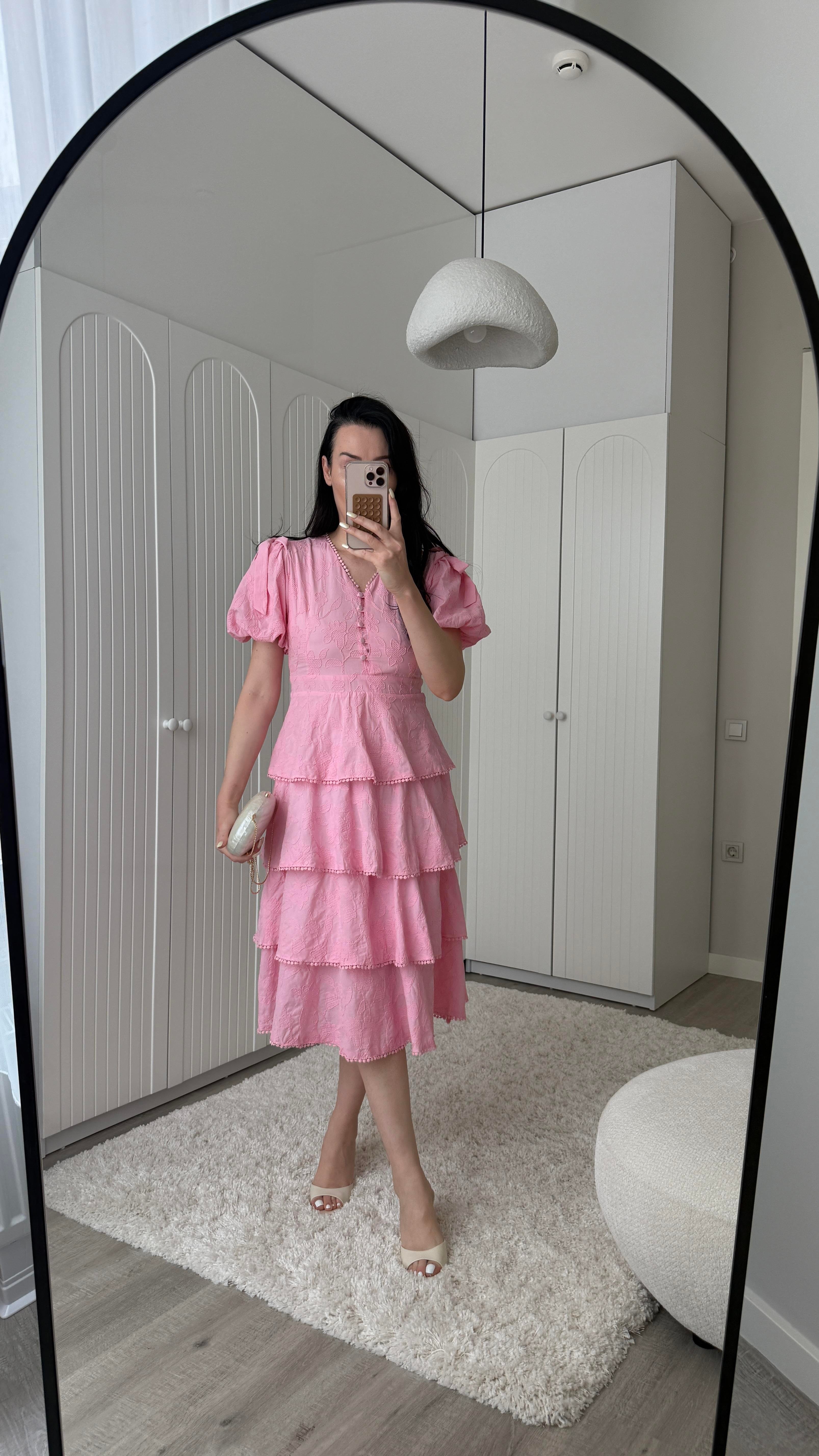 Pembe Kat Kat Luna Elbise