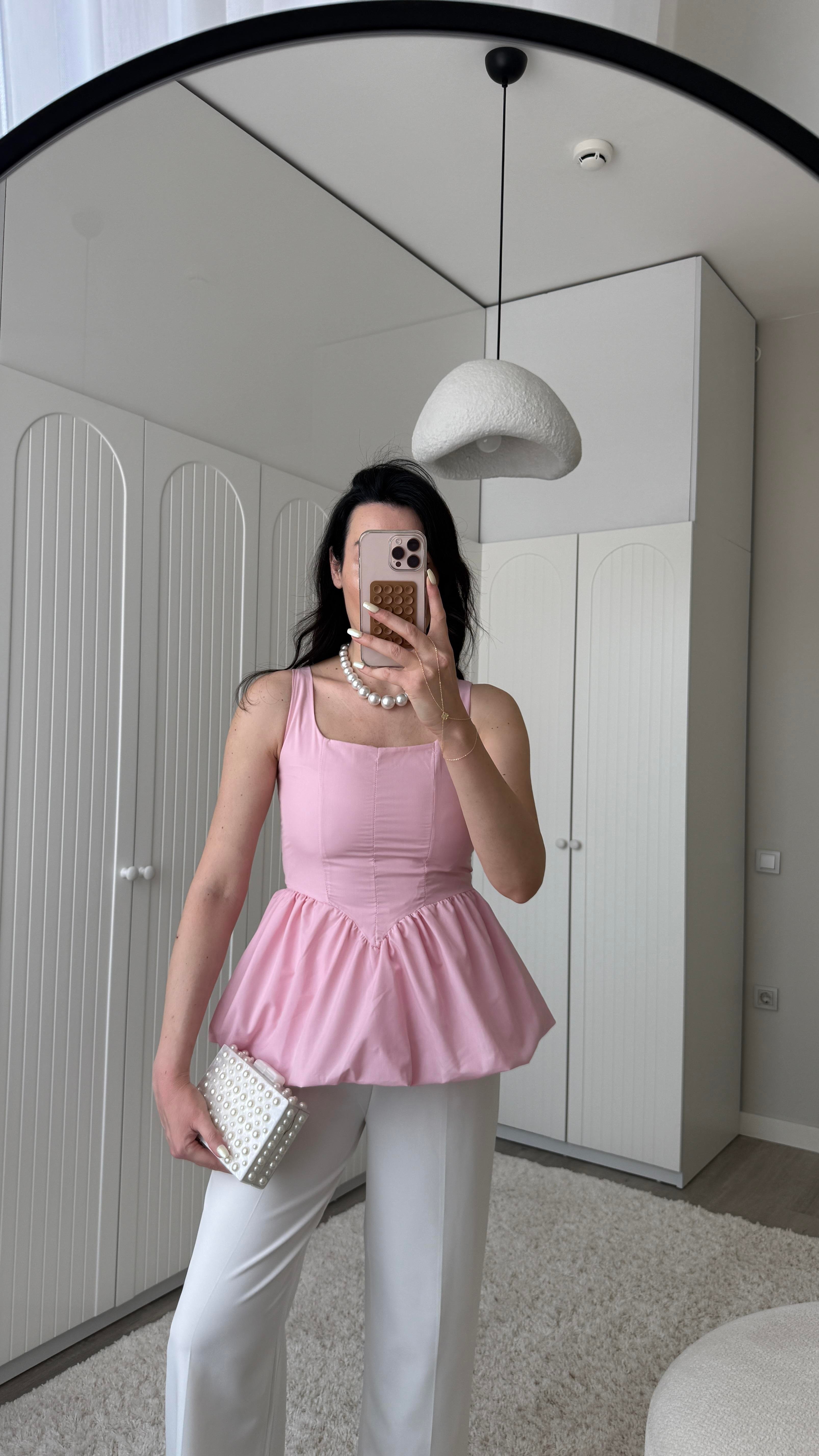 Pembe Volanlı Prenses Bluz