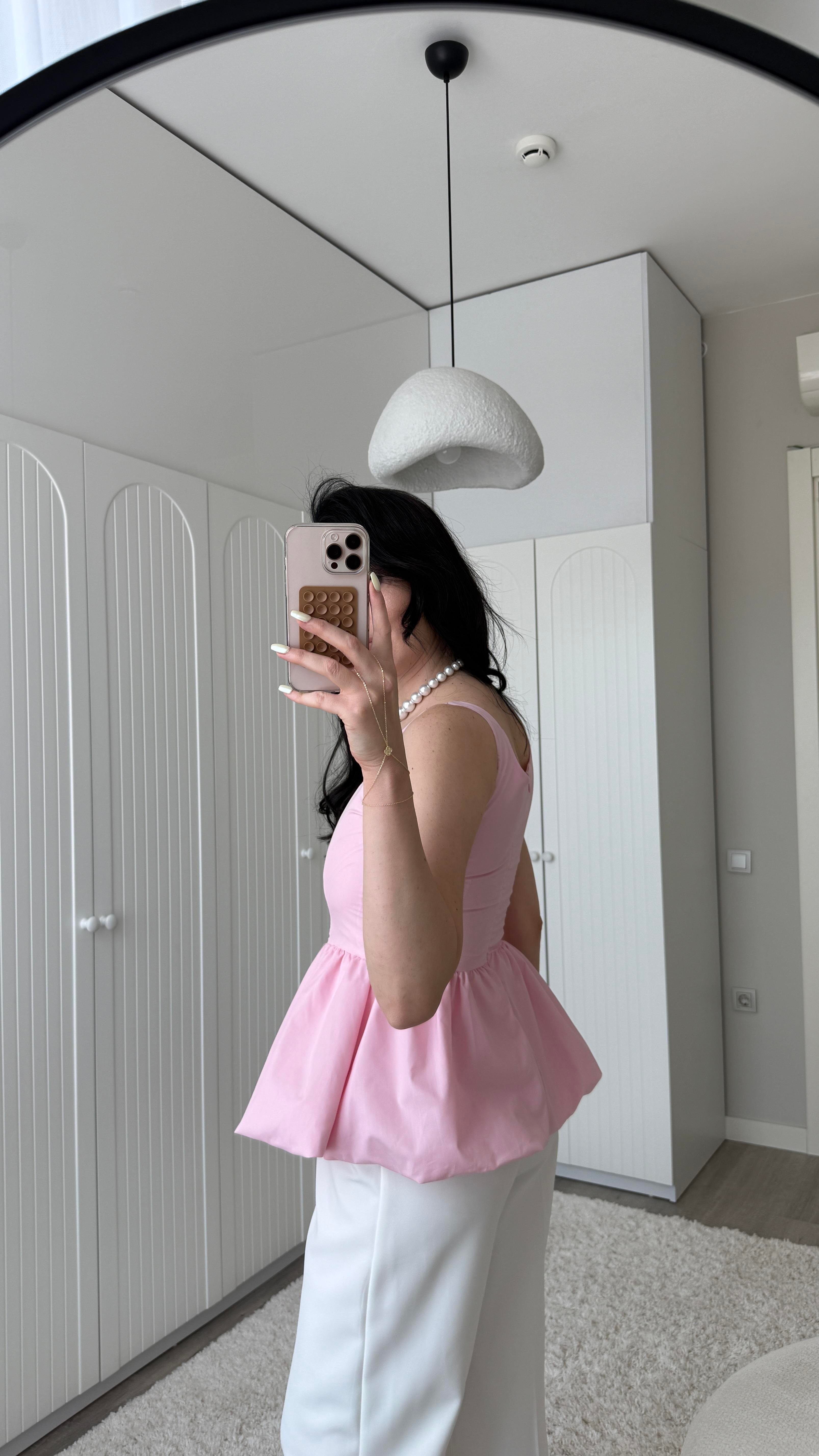 Pembe Volanlı Prenses Bluz