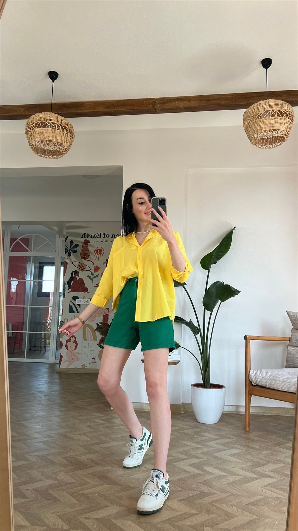 Sarı Poplin Gömlek