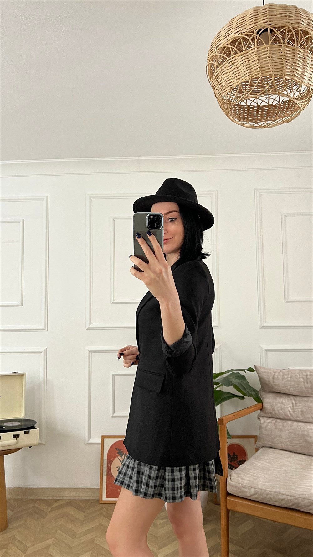 Siyah Astarlı Blazer Ceket