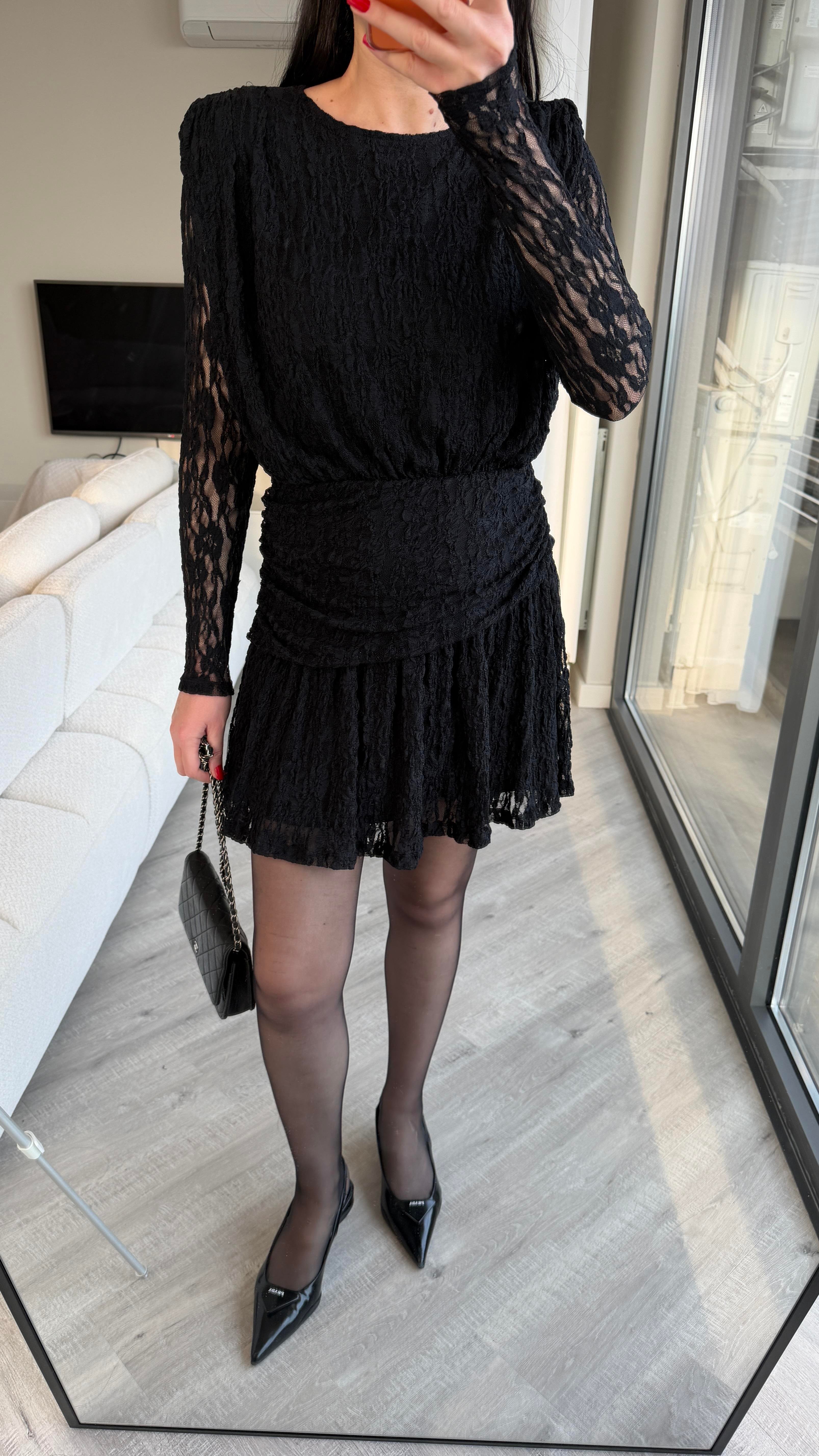 Siyah Dantel Elbise