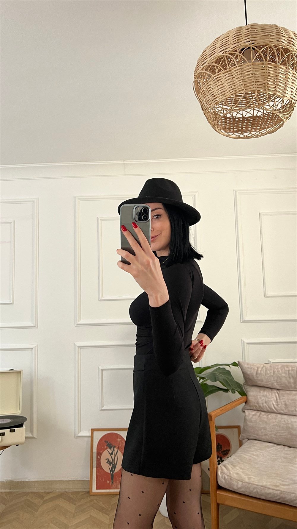 Siyah Drape Detaylı Body Suit