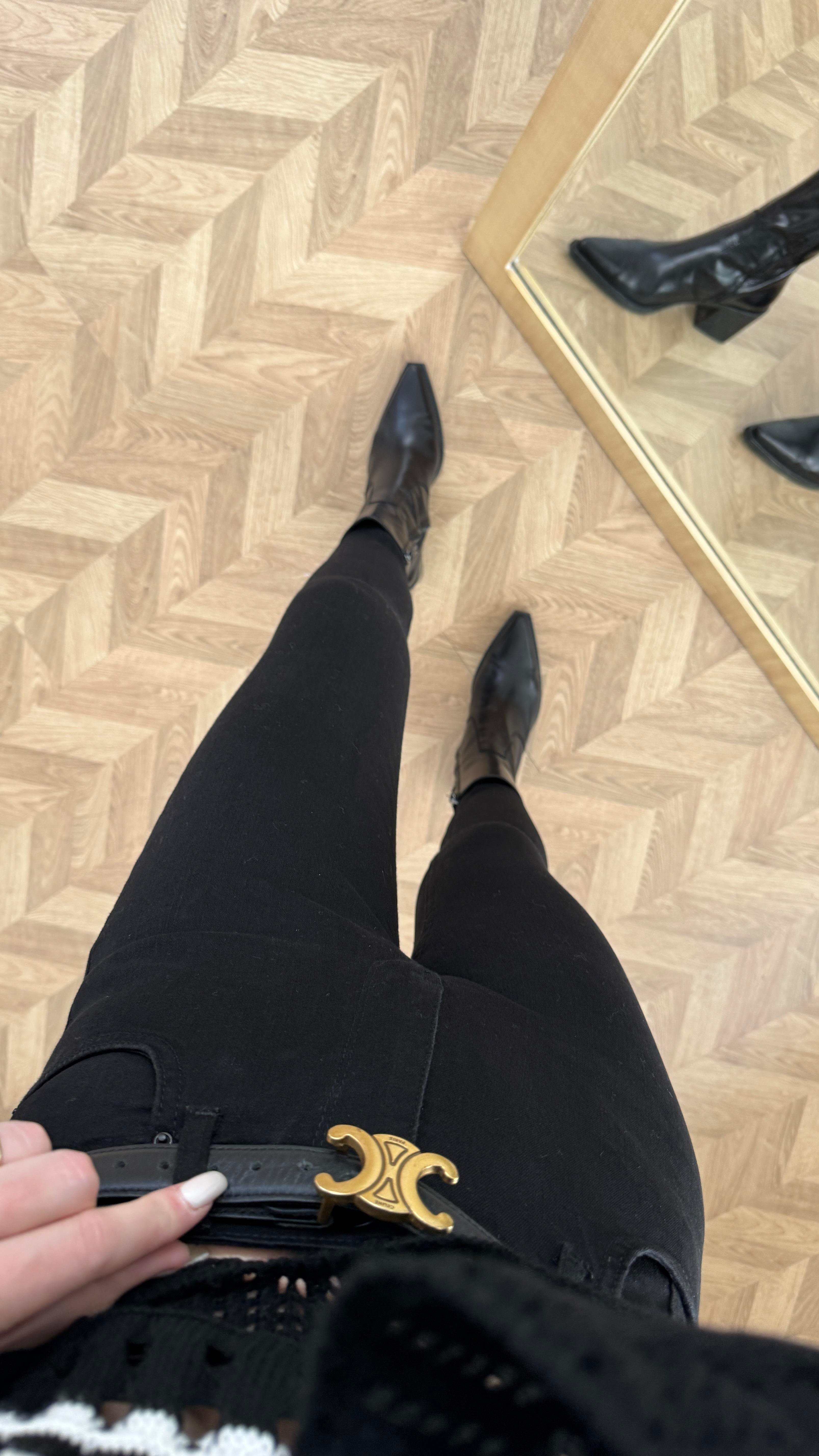 Siyah Power Likralı Jean