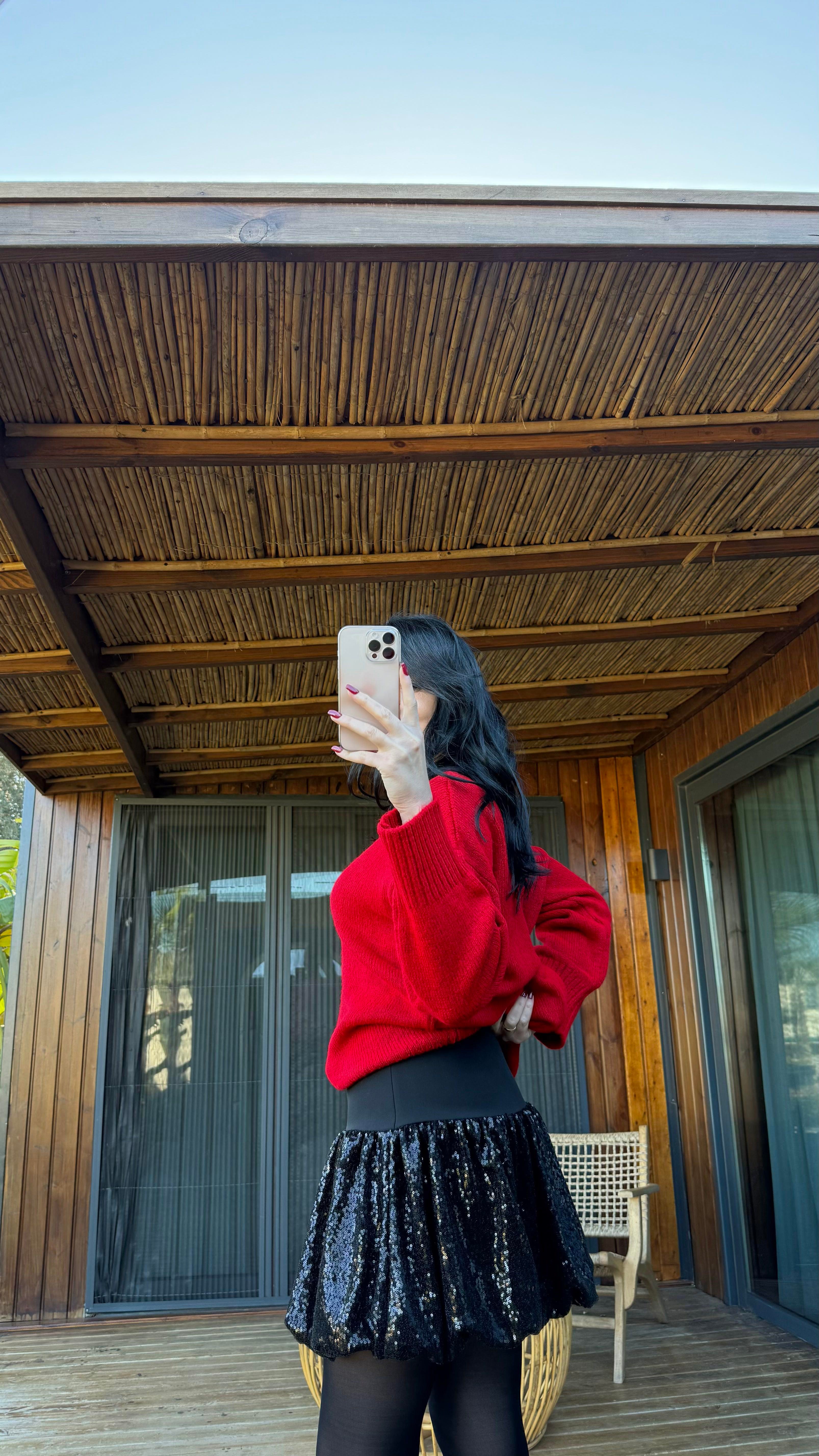 Siyah Pullu Balon Etek