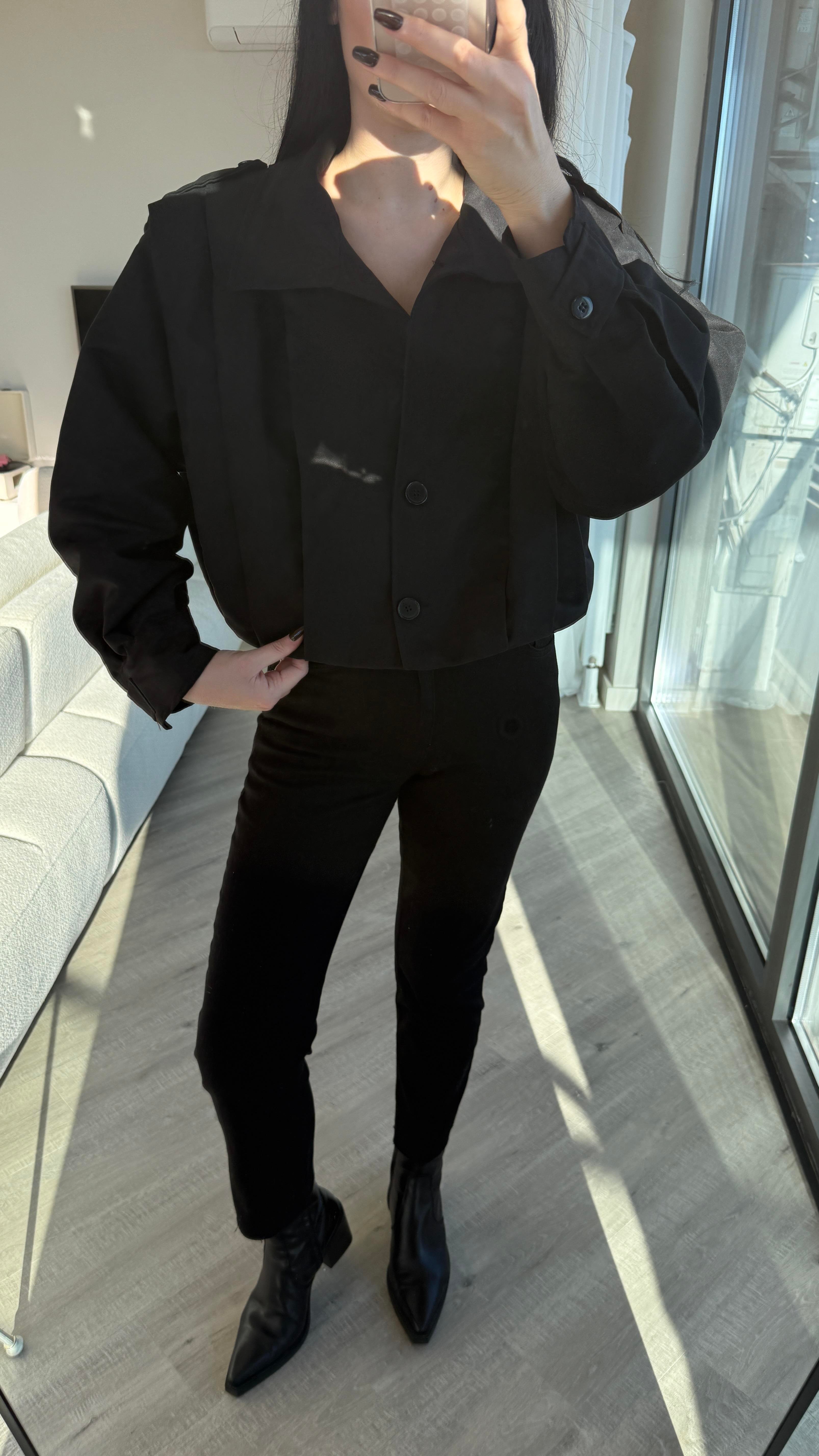 Siyah Zr Model Bomber Ceket