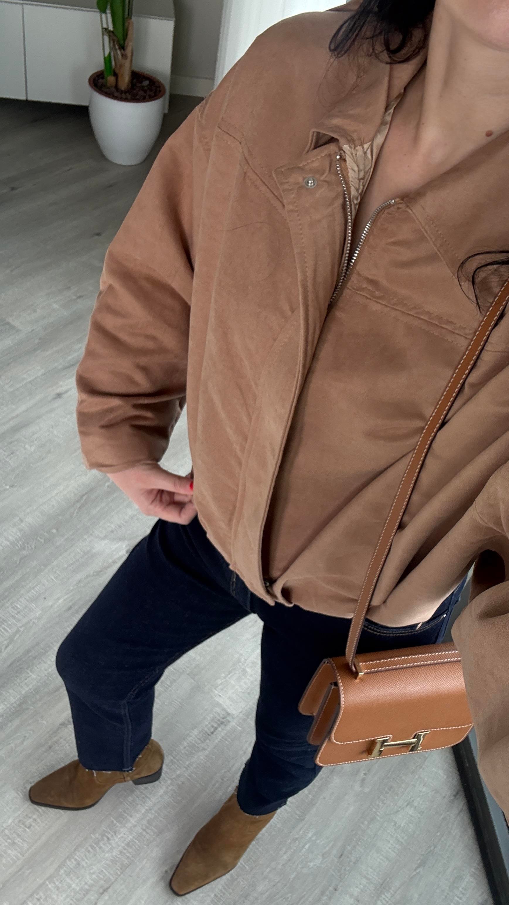 Taba Süet Bomber Ceket
