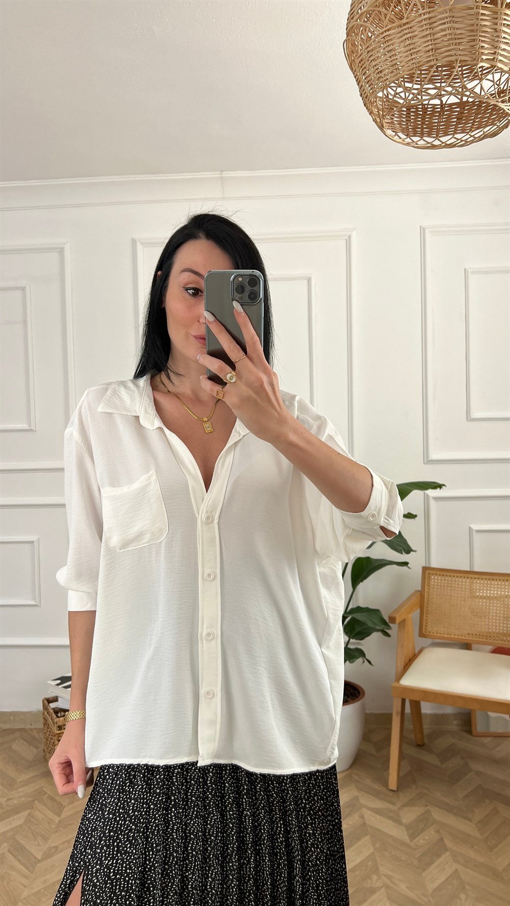 Tek Cepli Oversize Gömlek