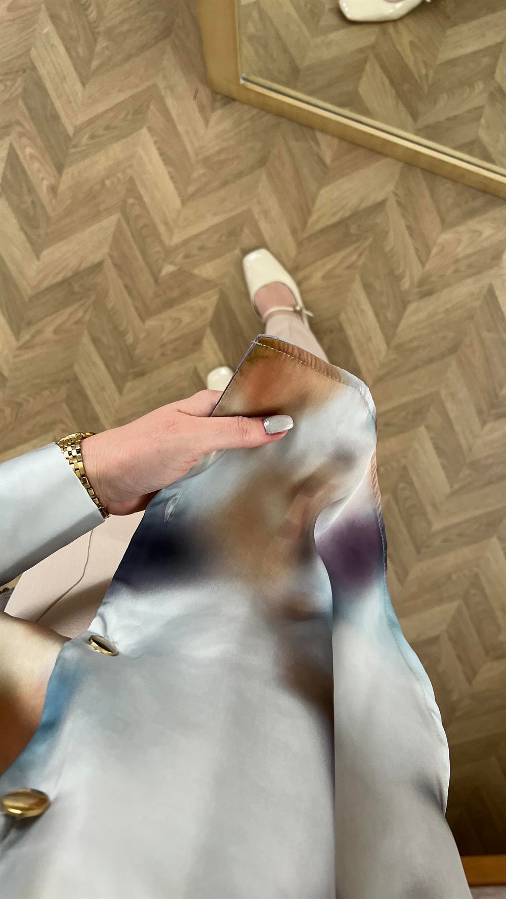 Tok Saten Buğu Desen Gömlek